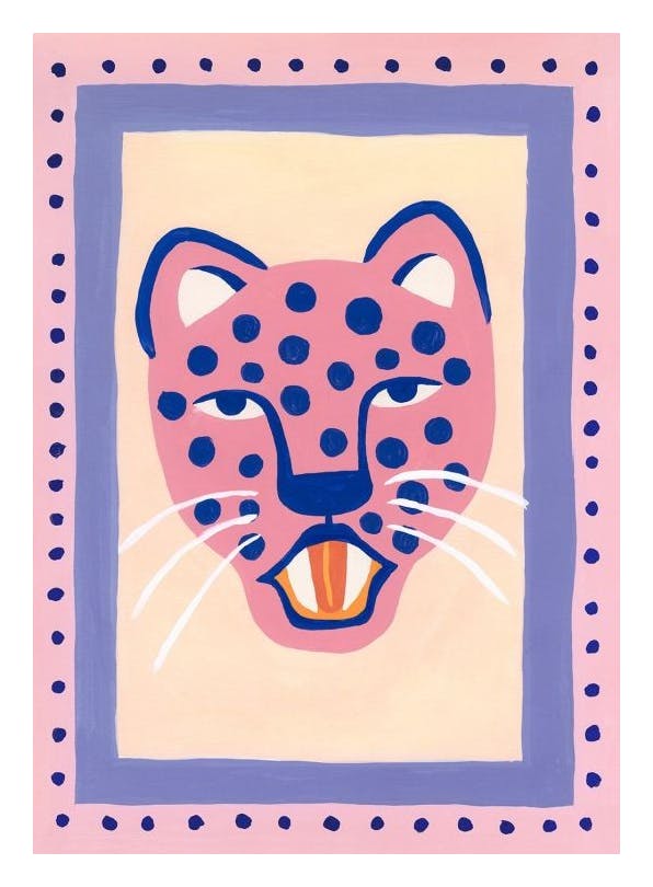 Pink Cheetah Poster (30x40 cm) - Illustraties