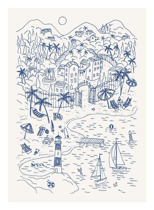 Seaside Summer Print (21x30 cm)