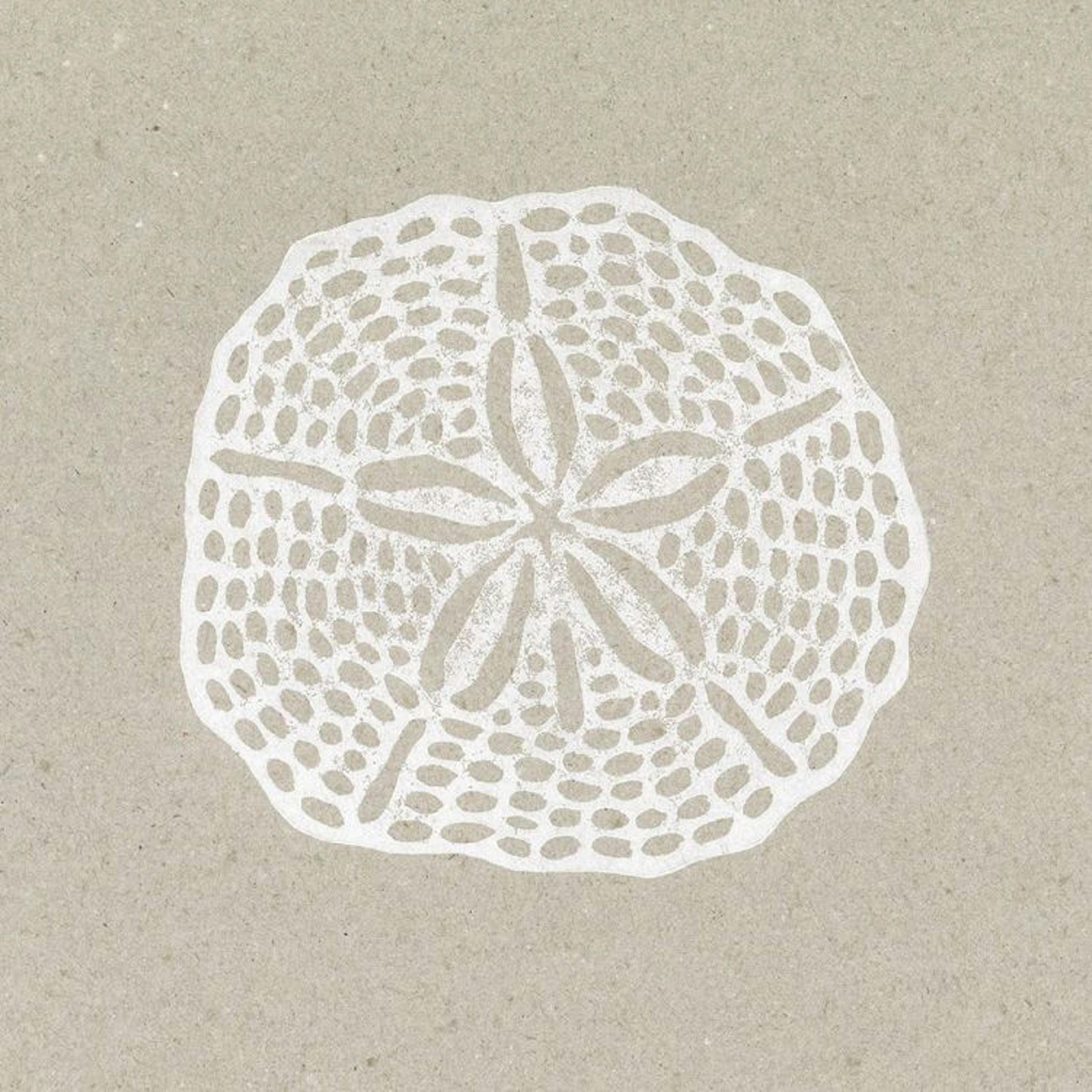 Linocut Sand Dollar Print