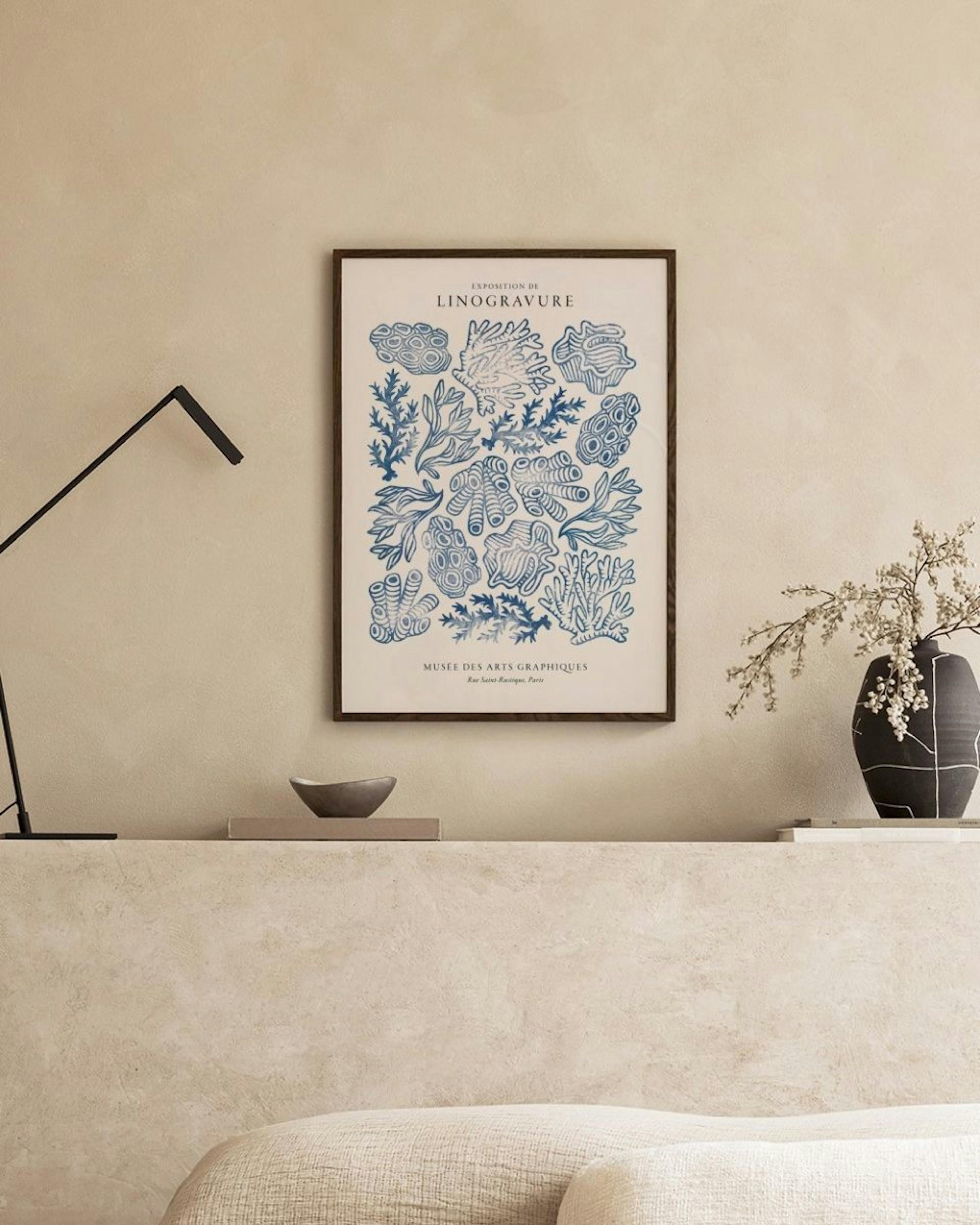 Linocut Corals Print