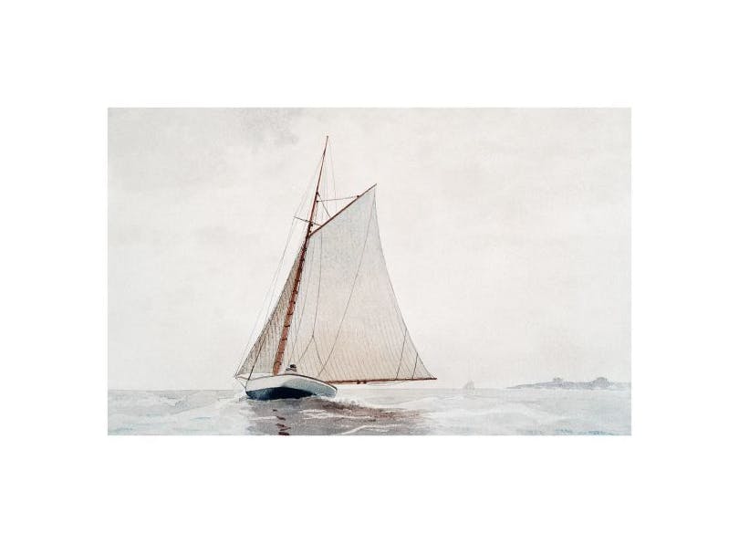 Winslow Homer - Sailing off Gloucester Poster (30x40 cm) - Schilderijen van beroemde schilders