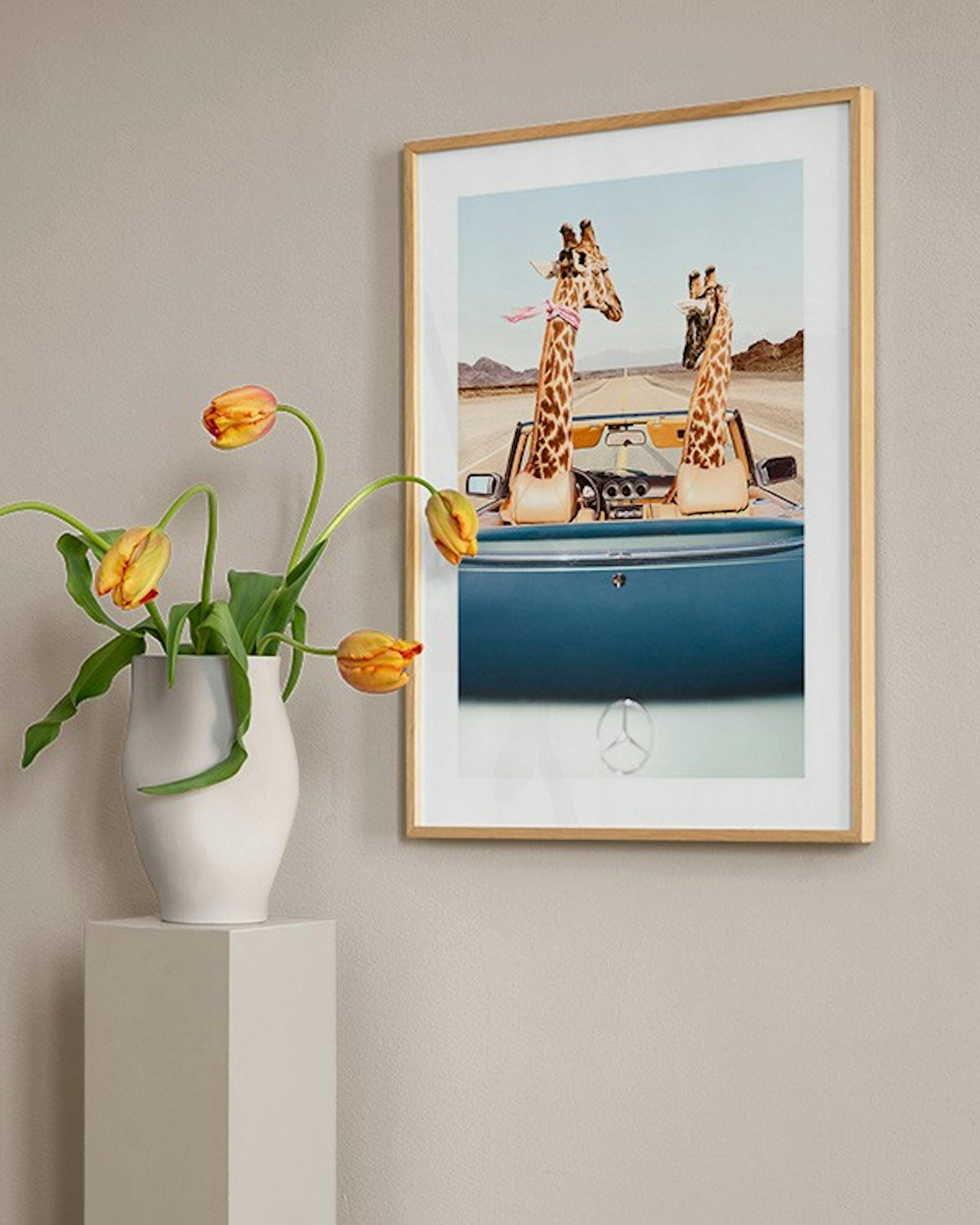 Giraffe Drive Poster