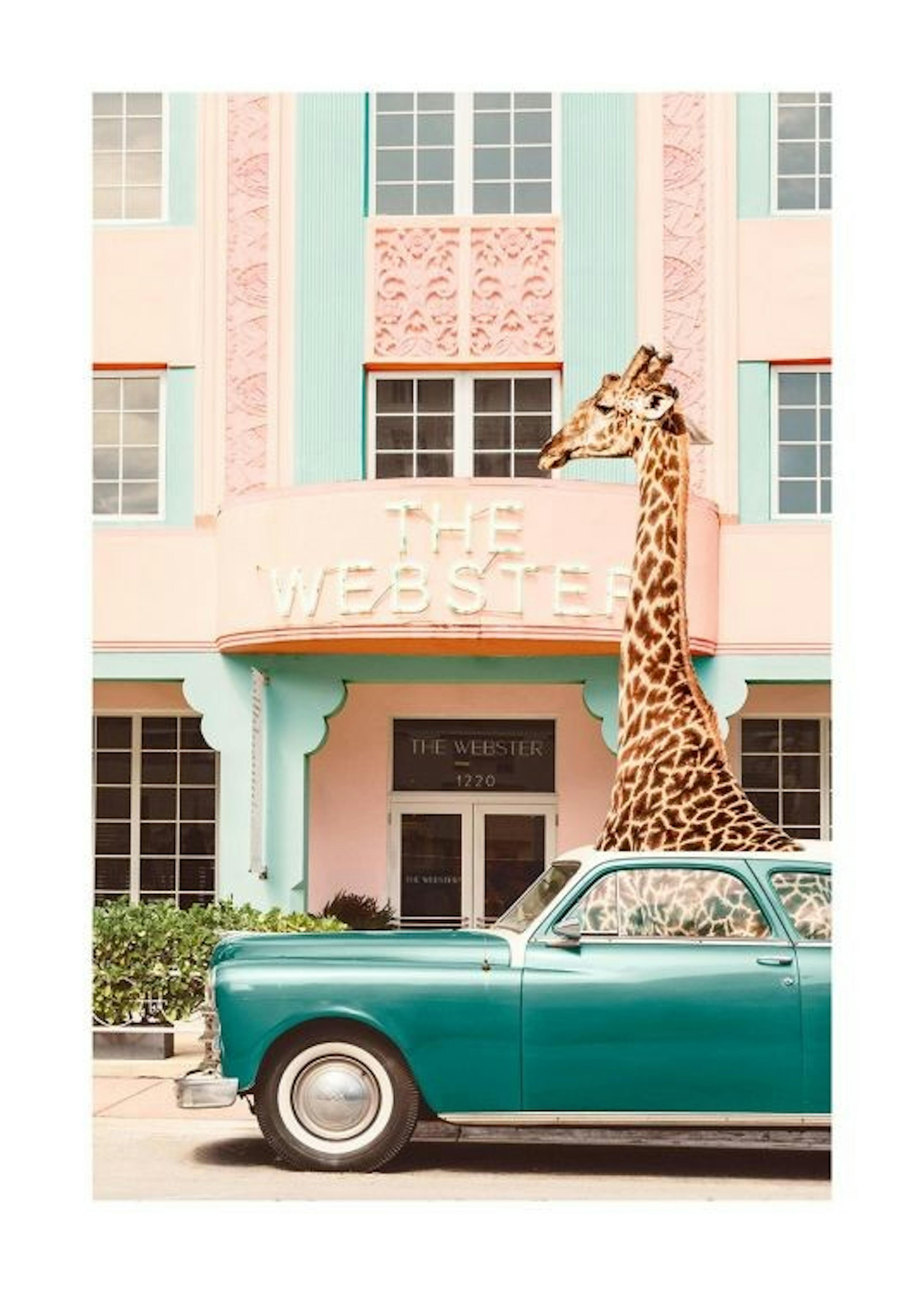 Giraffe Parking Plagát 0