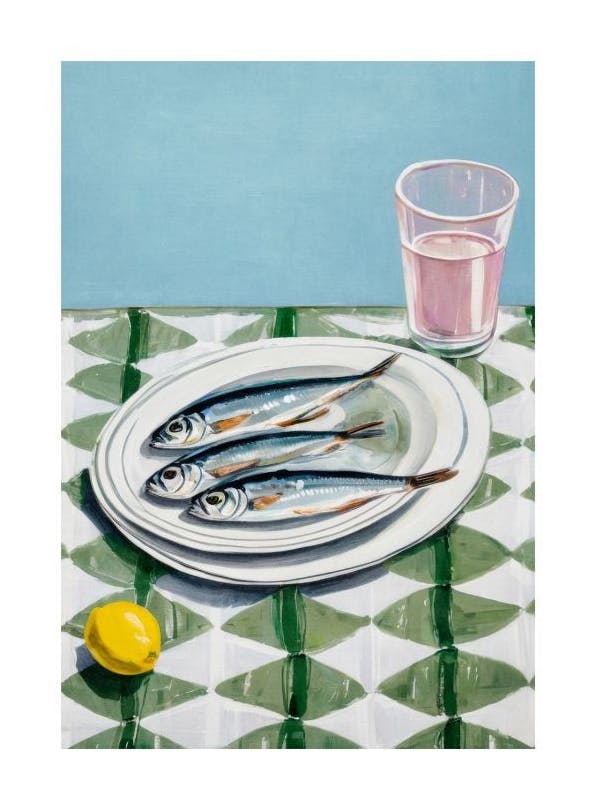 Sardine Trio Plakat (50x70 cm) - Plakater > Kjøkkenplakater