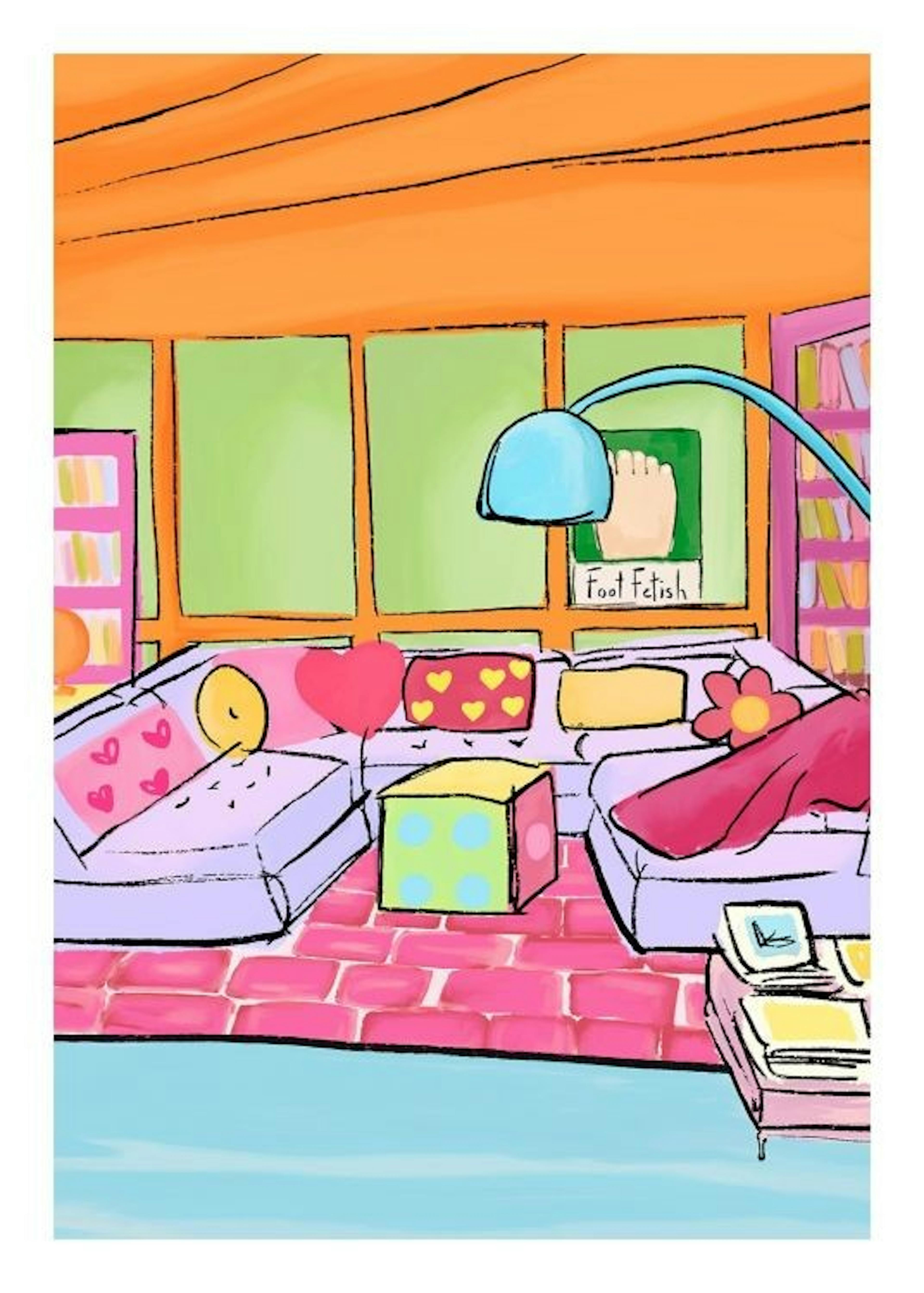 Colorful Living Room Print