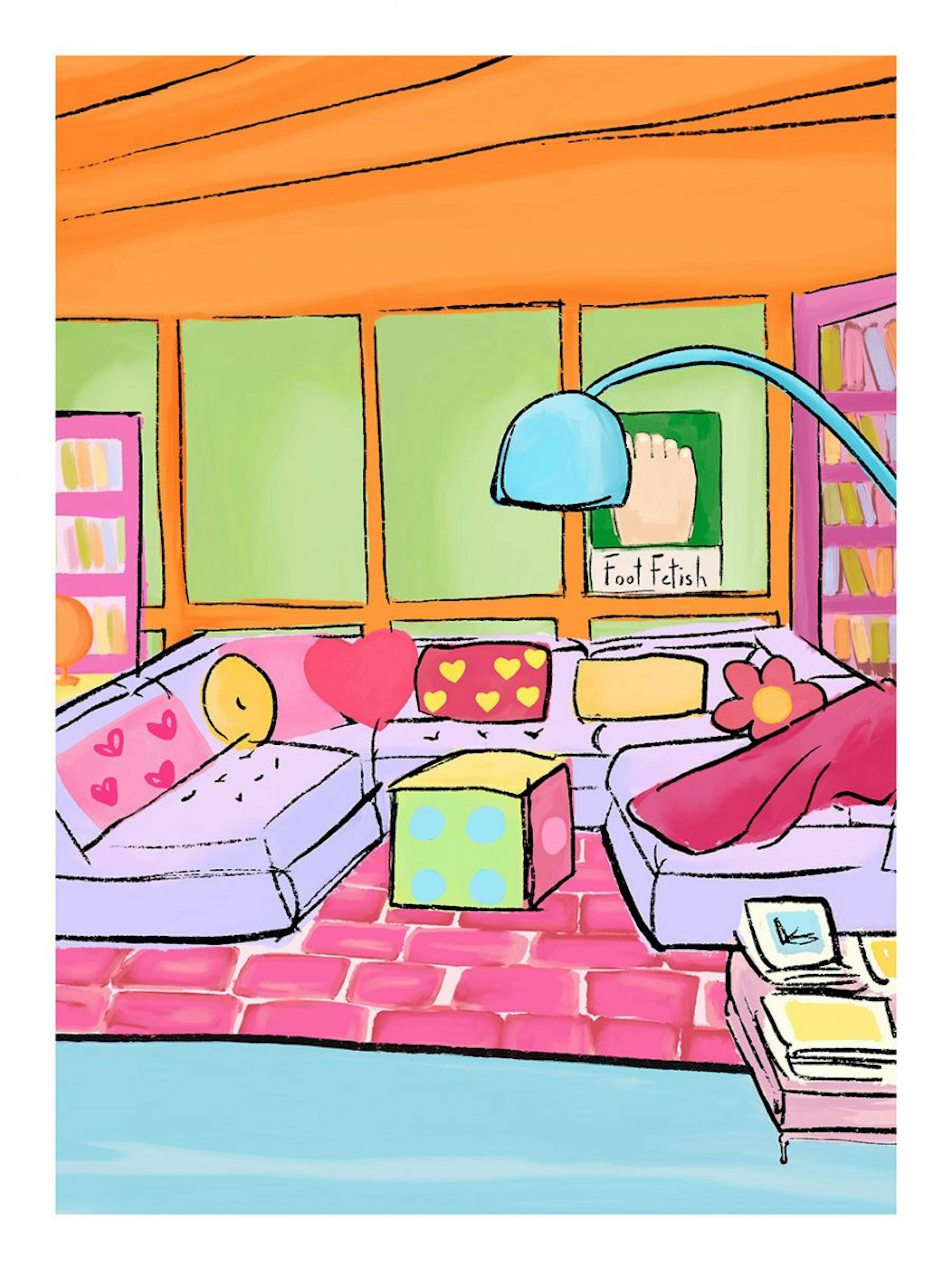 Colorful Living Room Print 0