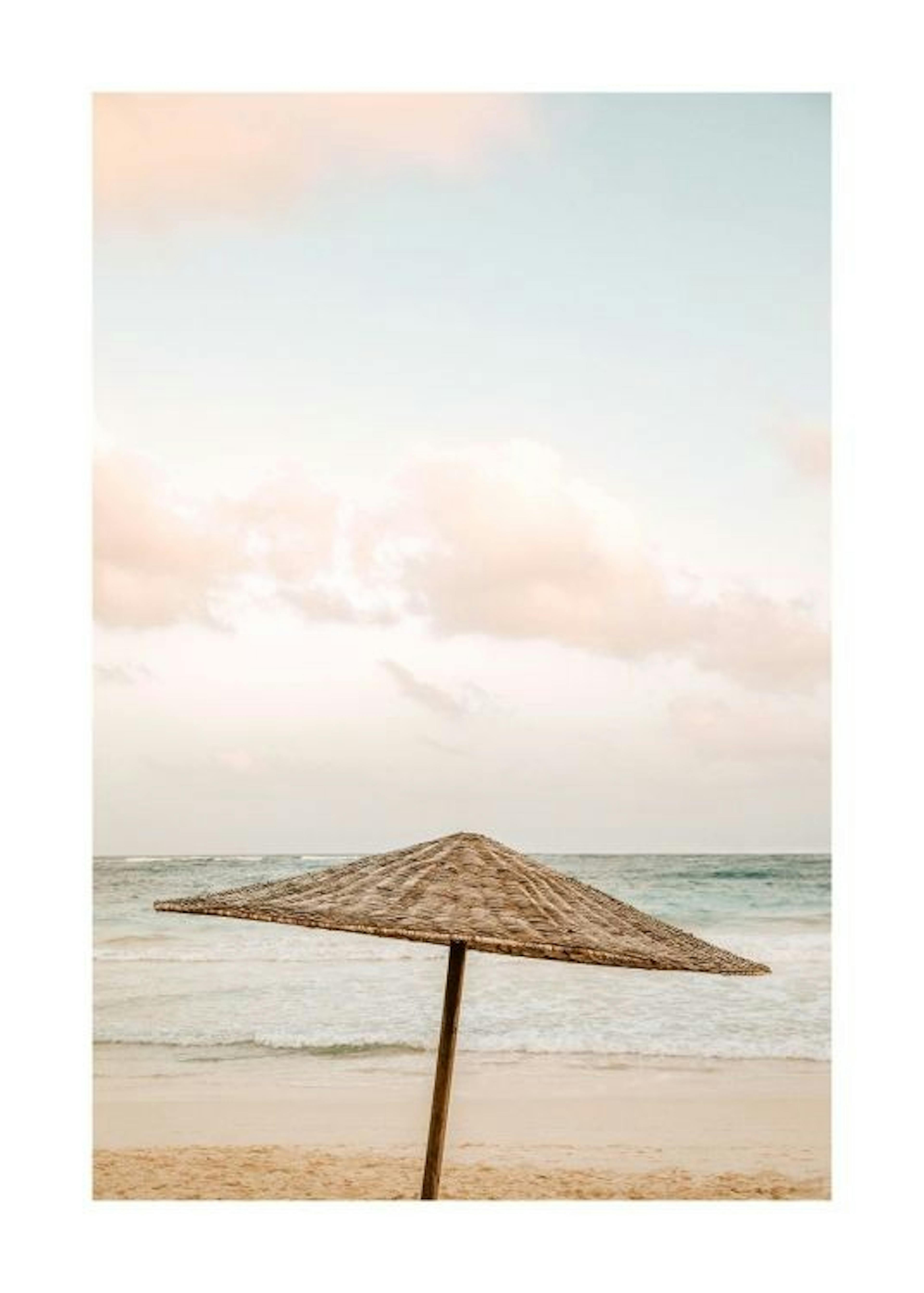 Parasol by the Ocean Poster