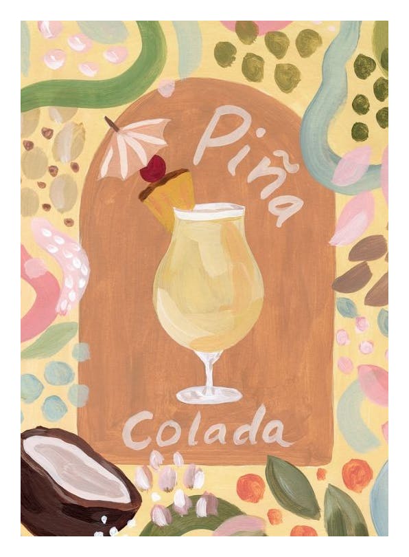 Prints - One Piña Colada, Please Print (50x70 cm) - Wine and cocktails posters
