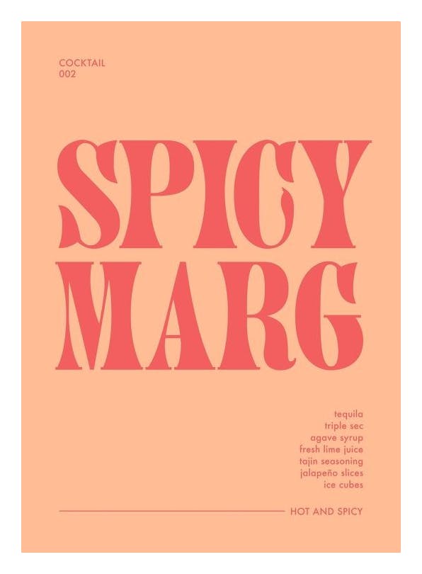 Prints - Spicy Margarita Cocktail Print (30x40 cm) - Wine and cocktails posters