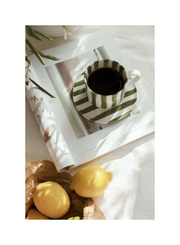 Striped Coffee Cup Poster (30x40 cm)- Poster con caffè e tè