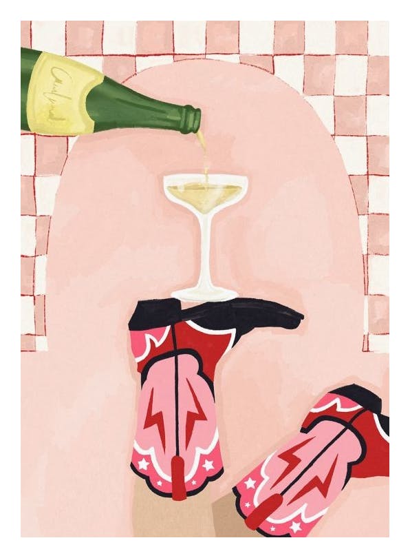 Prints - Bottoms Up Print (50x70 cm) - Wine and cocktails posters
