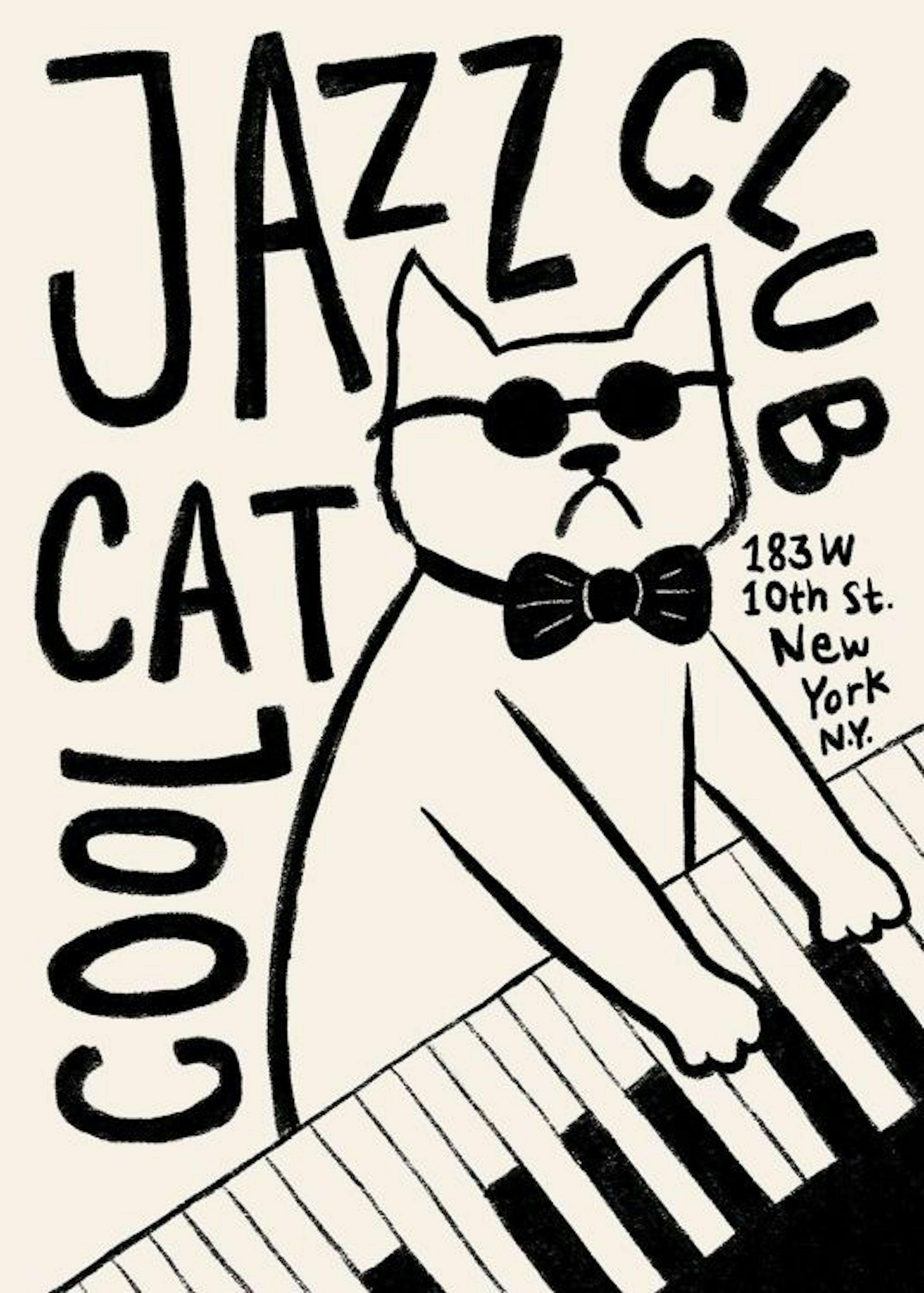 Cool Cat Jazz Club Poster