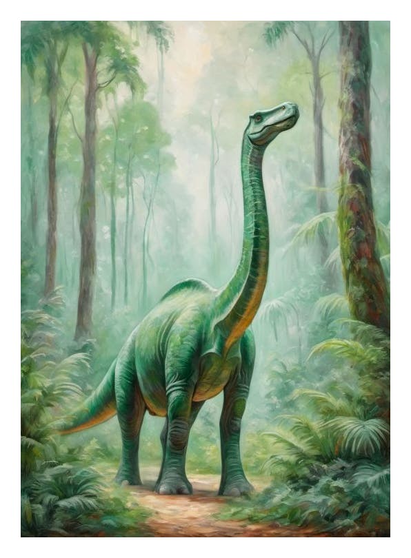 Dinosaur in Forest Poster (30x40 cm)
