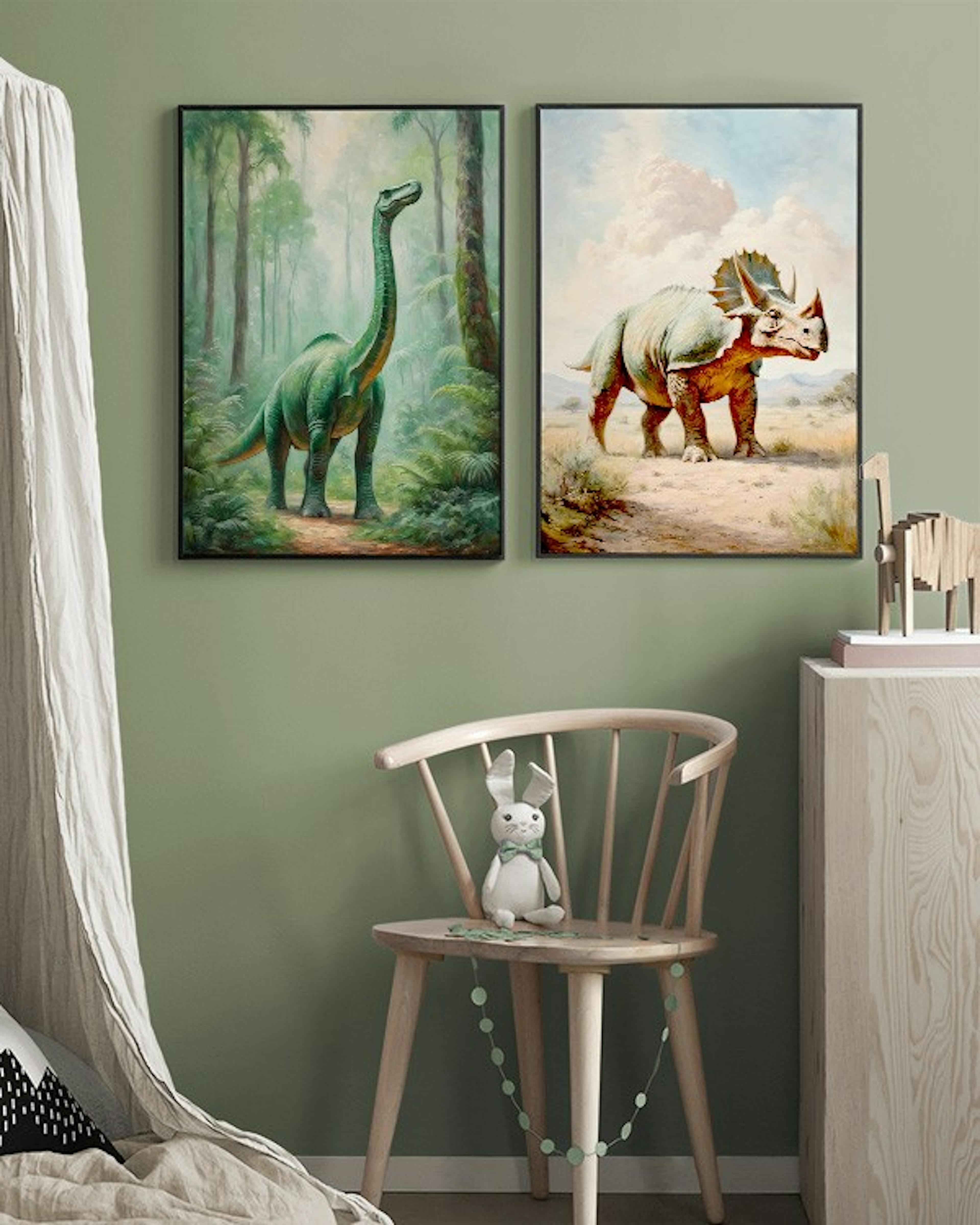 Dinosaur in Forest Poster