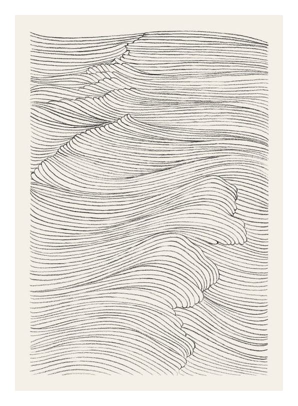 Prints - Waves in Line Print (21x30 cm) - Line Art prints
