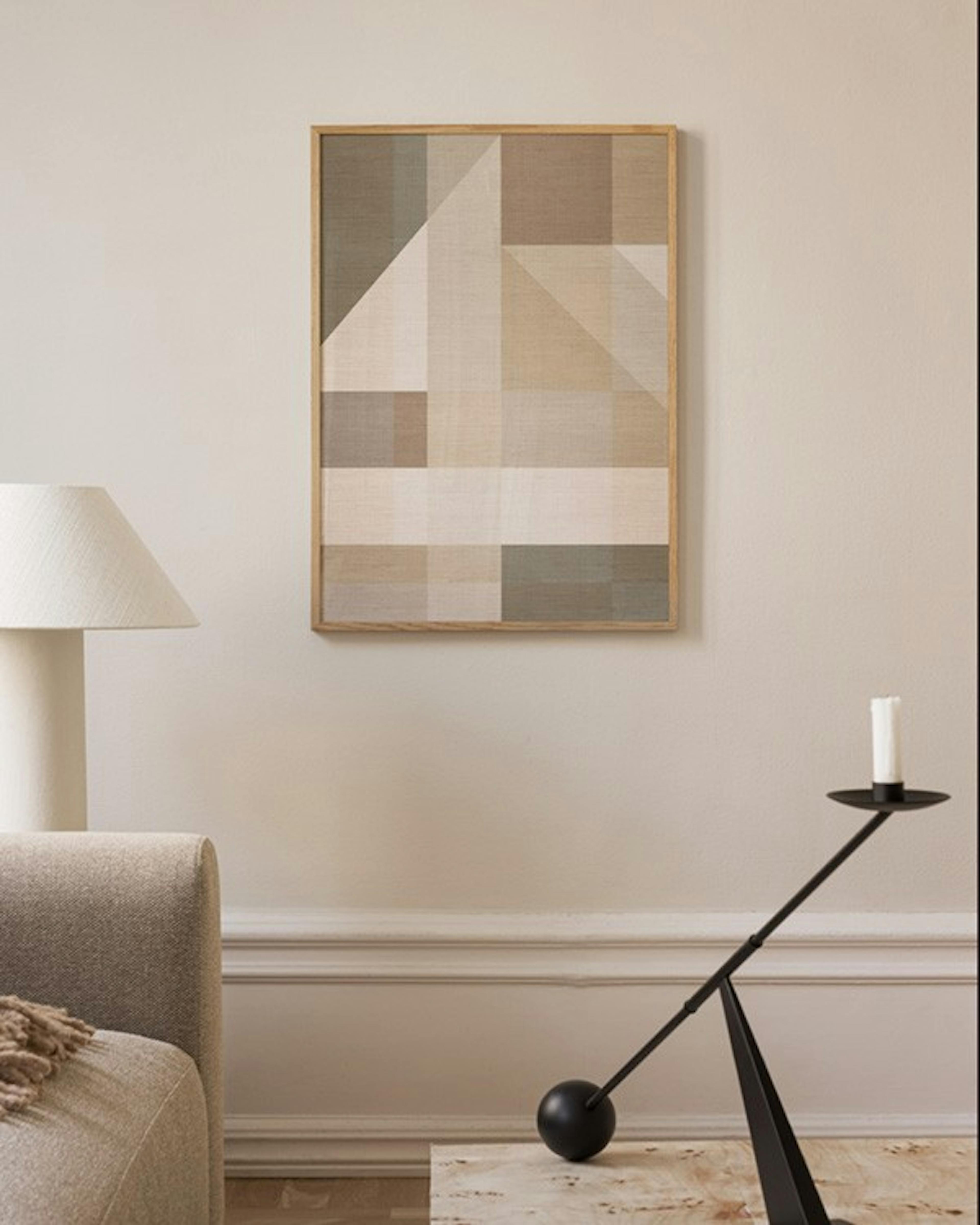 Linen Block Shapes No2 Poster