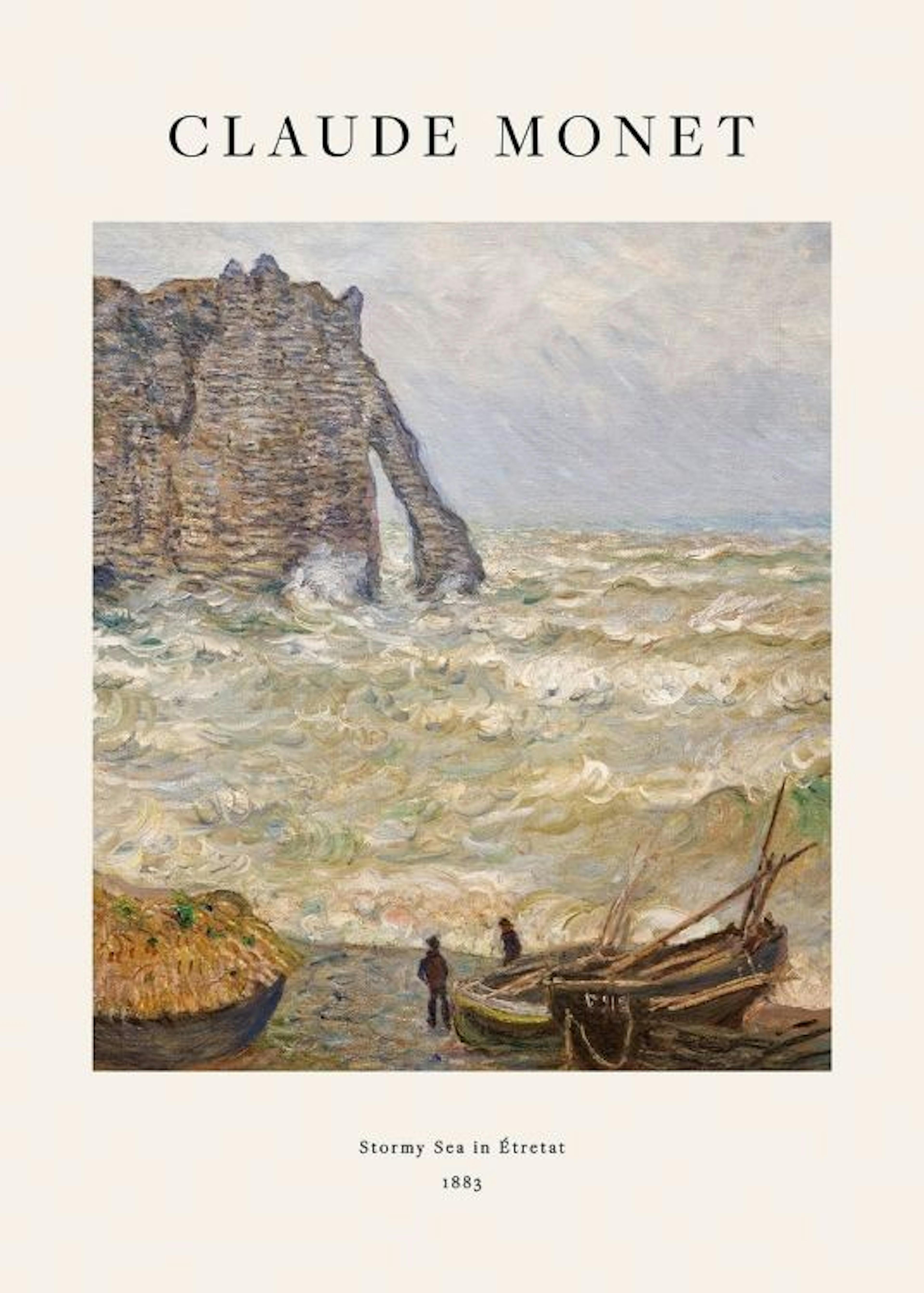 Monet - Stormy Sea in Étretat Affiche 0