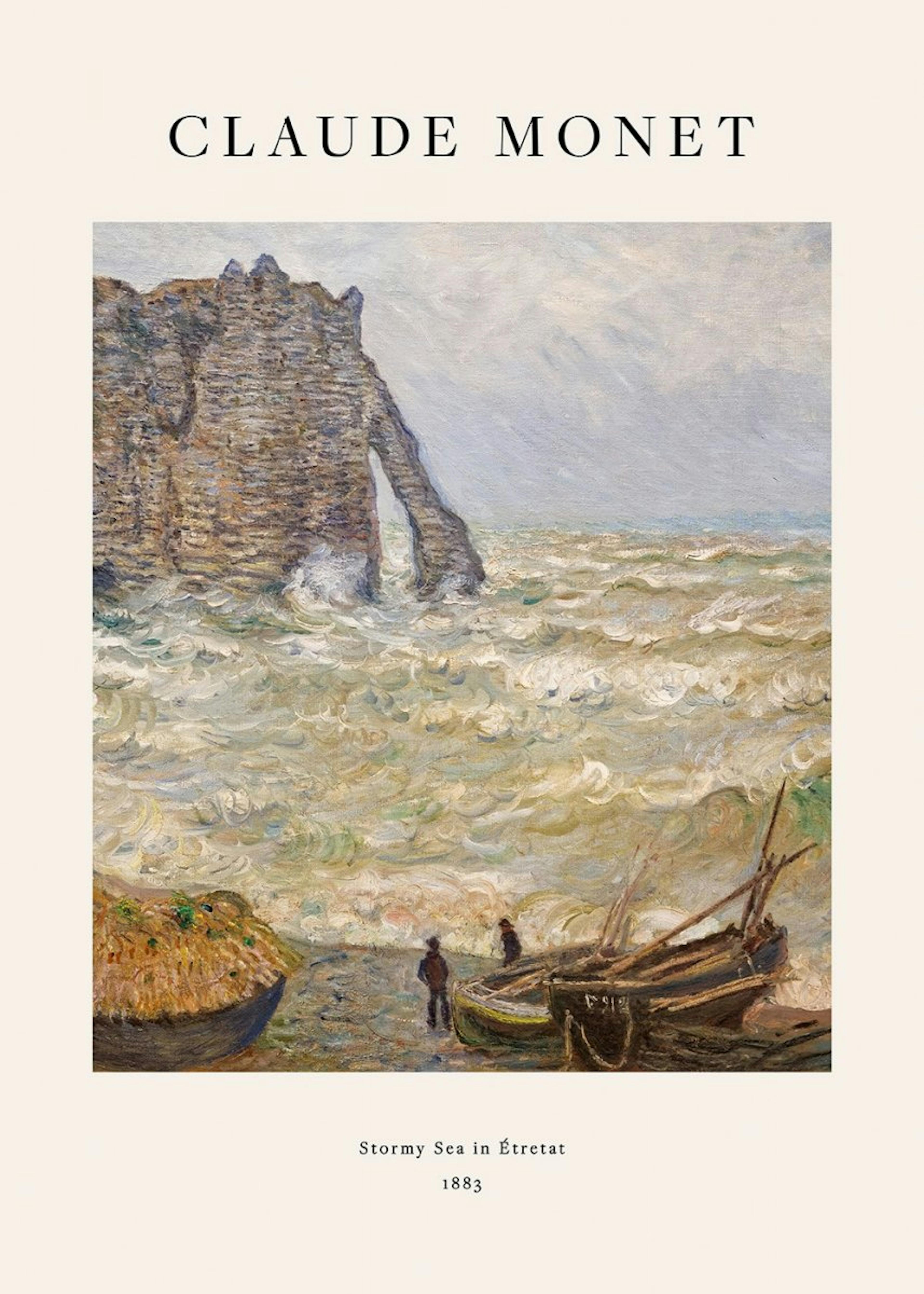 Monet - Stormy Sea in Étretat Juliste 0