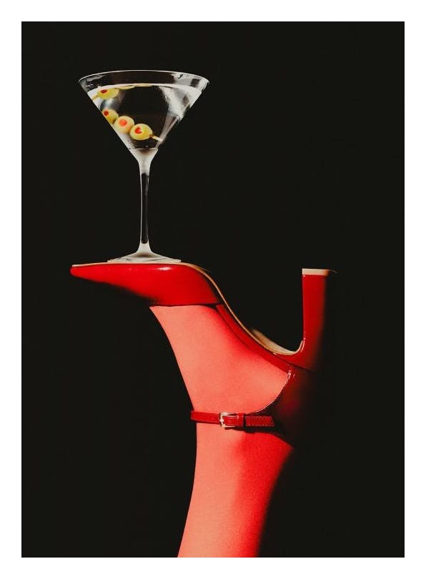 Heels and Martini Affiche (40x50 cm) - Affiches de vins & cocktails