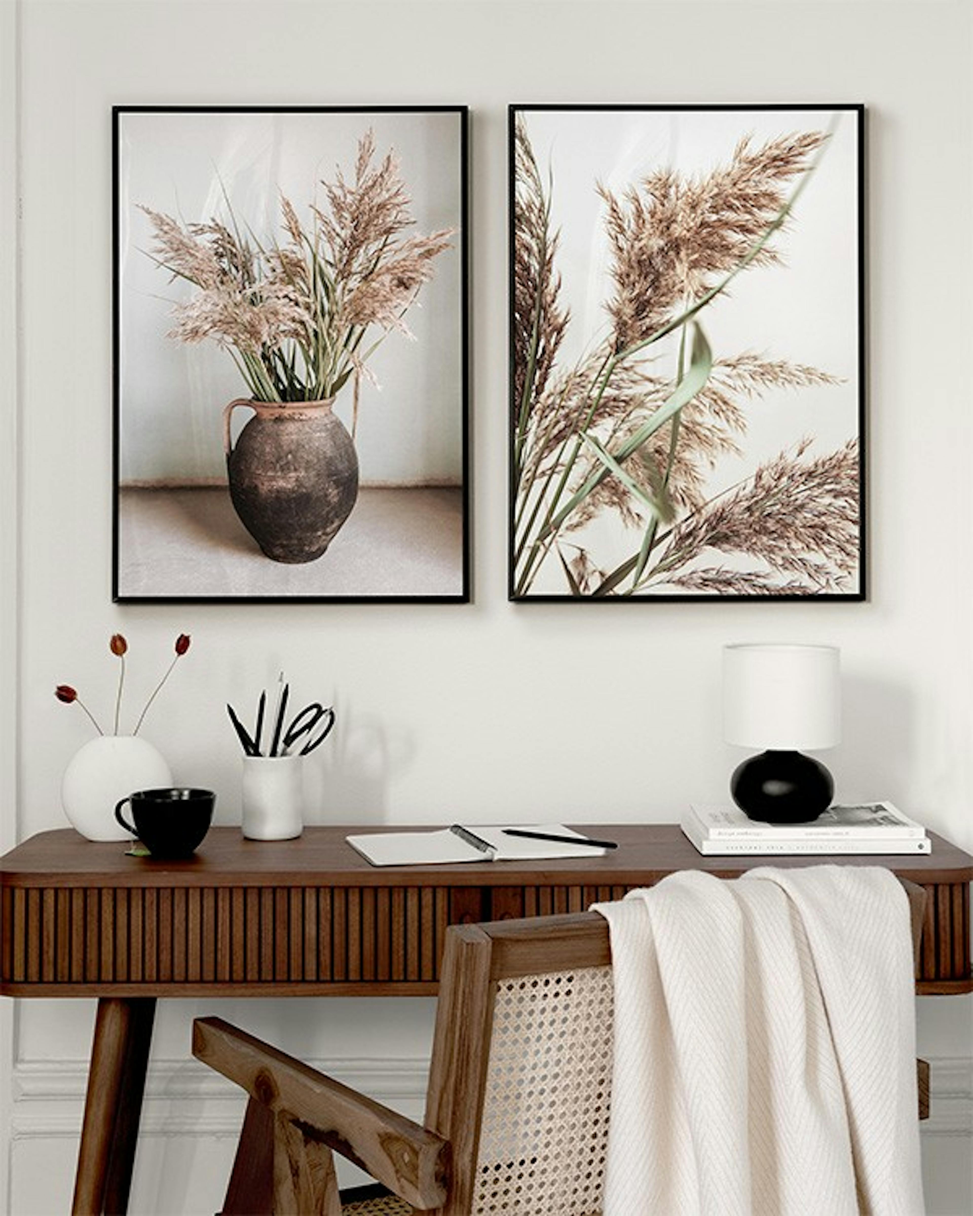 Rustic Reed Vase Affiche