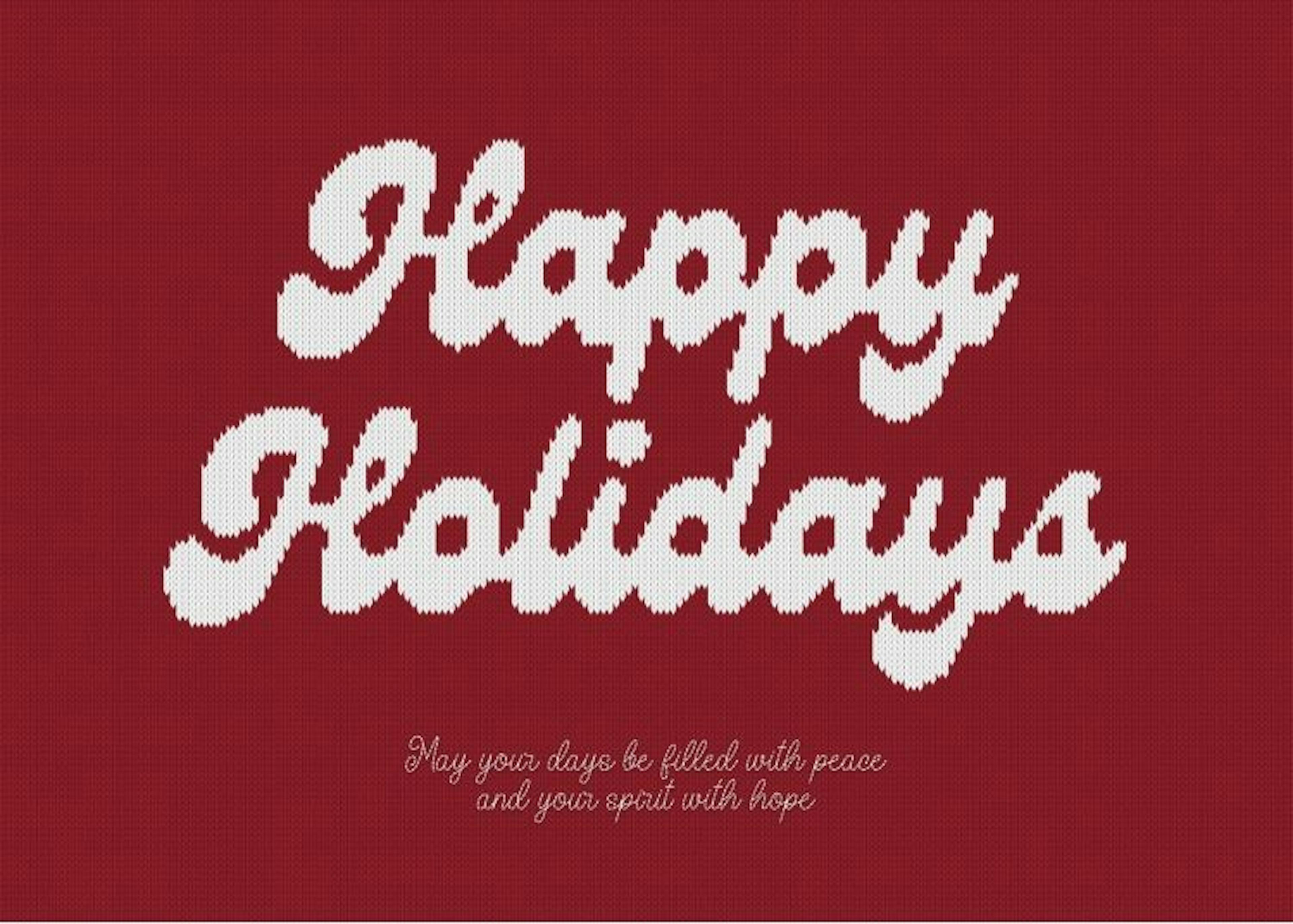 Happy Holidays Knitted Print 0