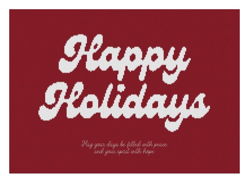 Happy Holidays Knitted Plakat (21x30 cm)- Plakaty świąteczne