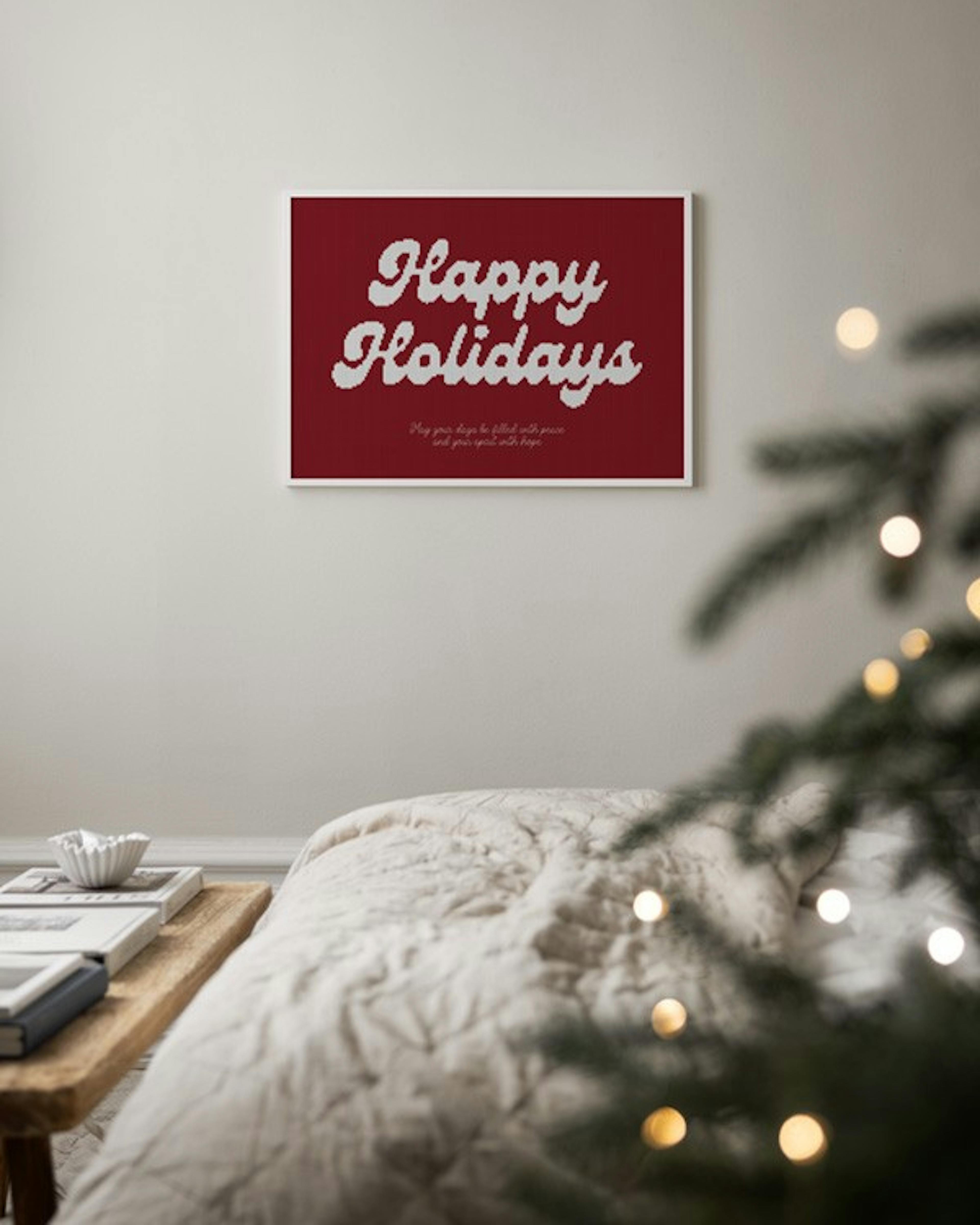 Happy Holidays Knitted Poster