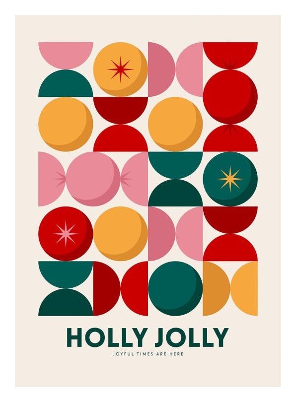Holly Jolly Graphic Affiche (50x70 cm) - Affiches de Fêtes