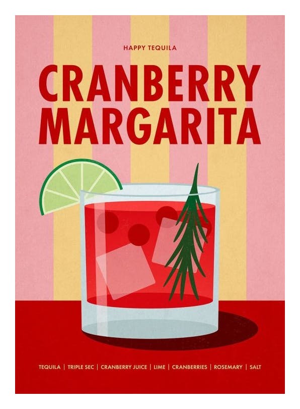 Prints - Cranberry Margarita Print (30x40 cm) - Wine and cocktails posters