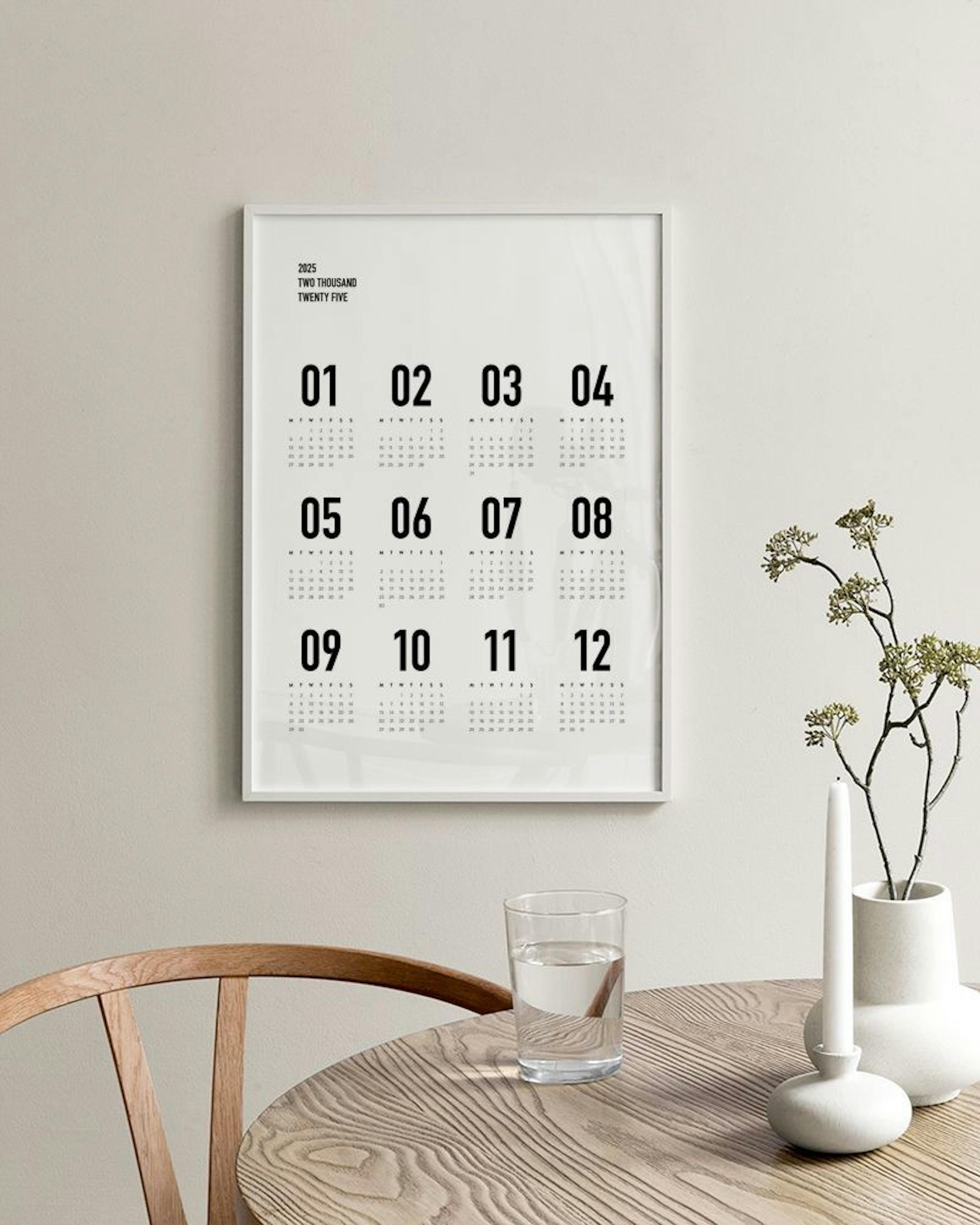 Calendar 2025 BW Poster