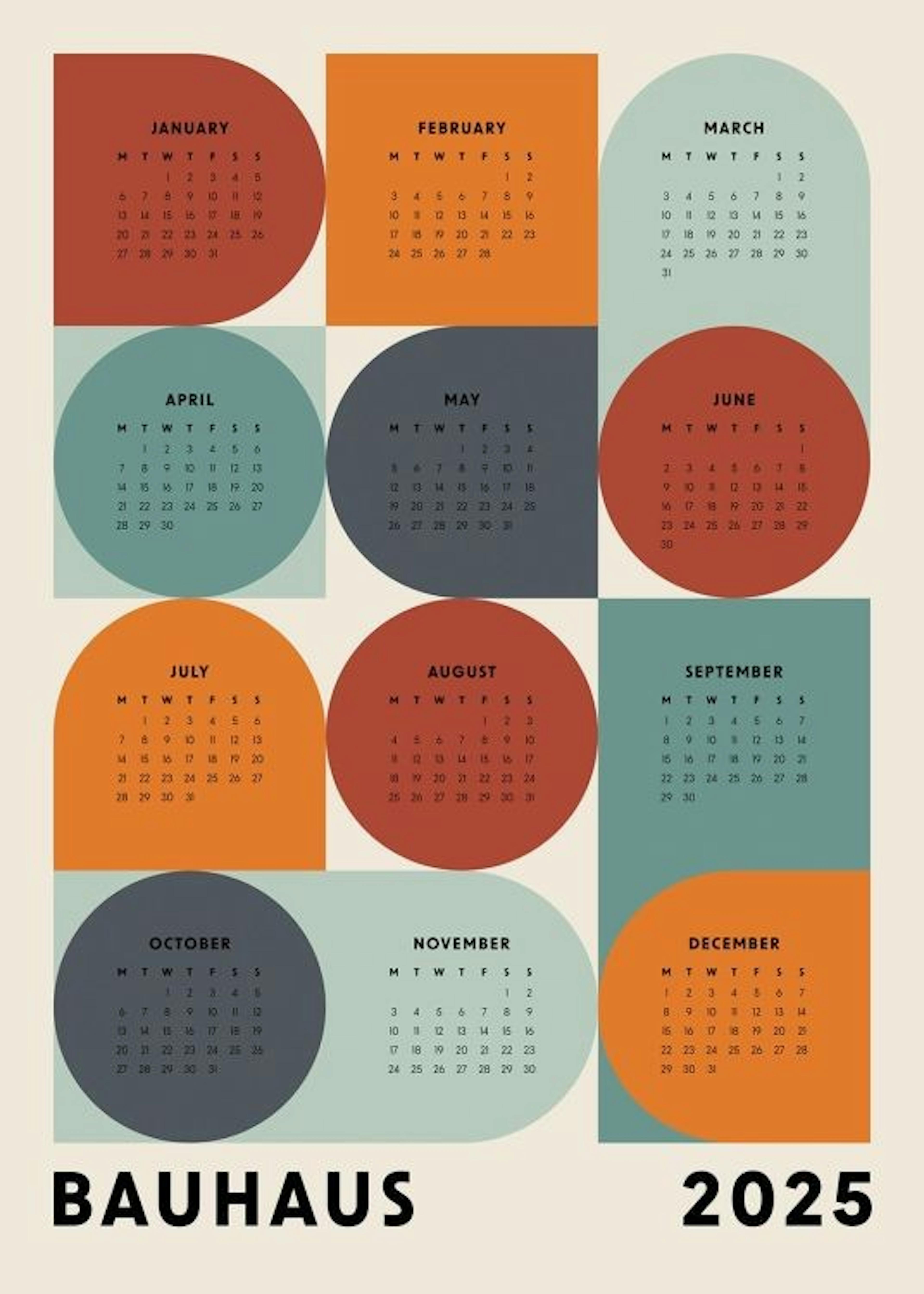 Bauhaus Calendar 2025 Print 0