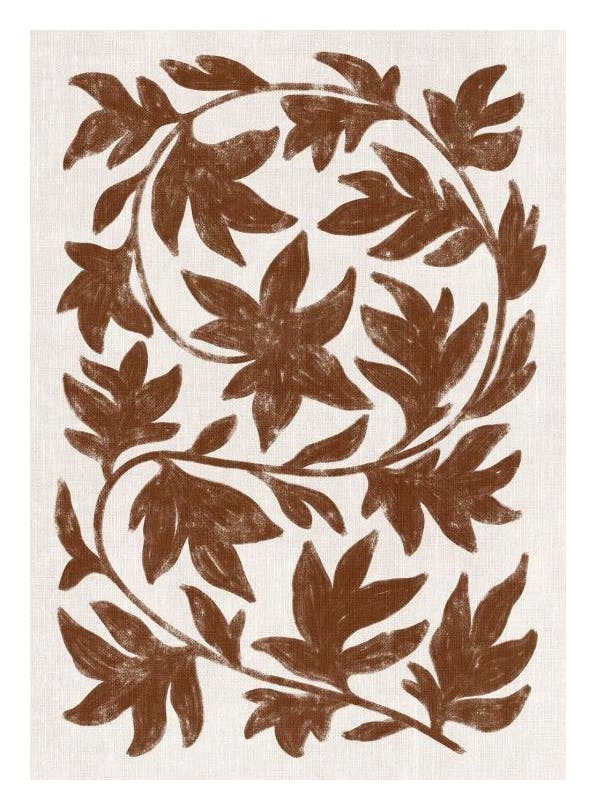 Prints - Brown Botanical on Linen Print (50x70 cm) - Botanical prints