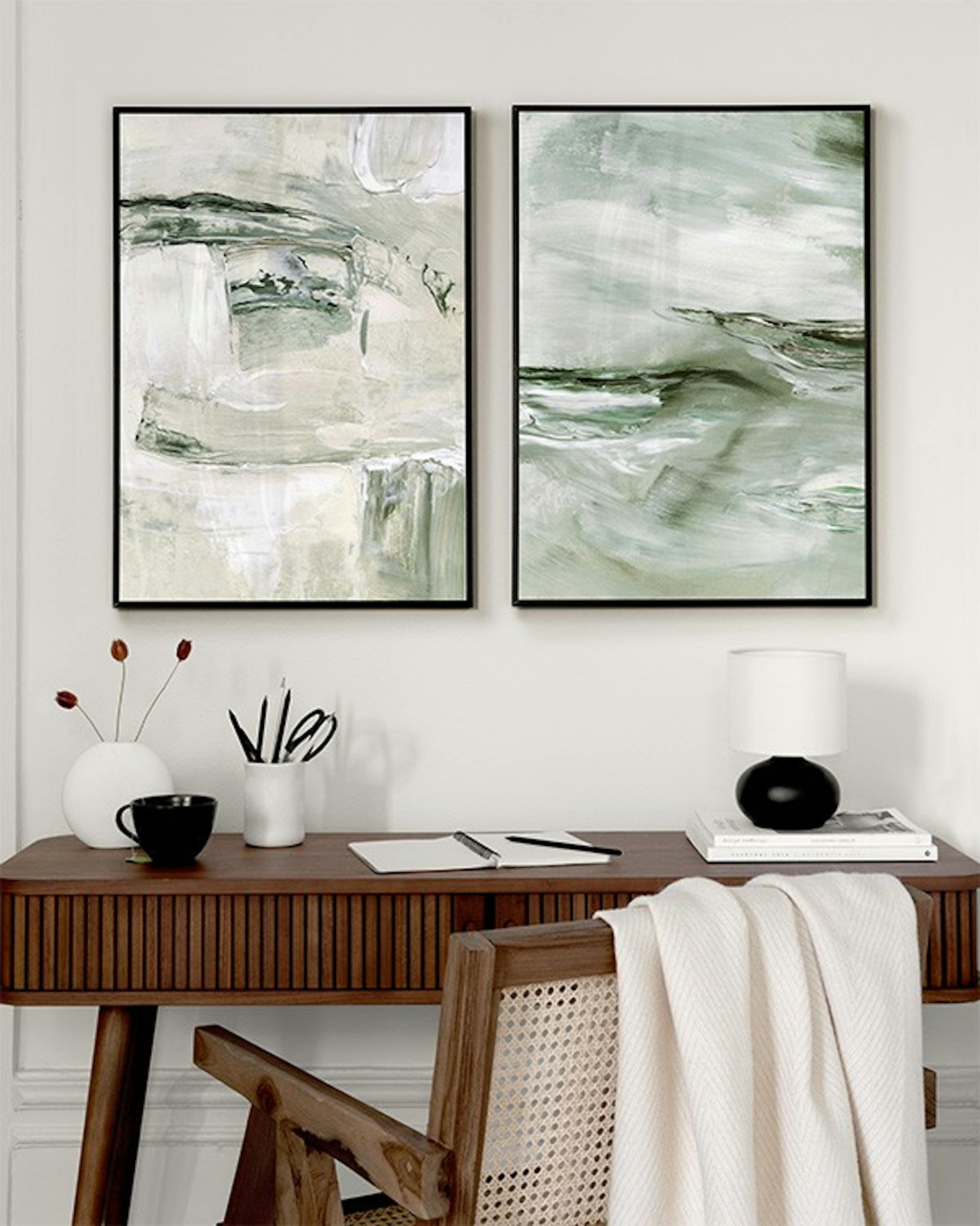 Soft Green Abstract Print