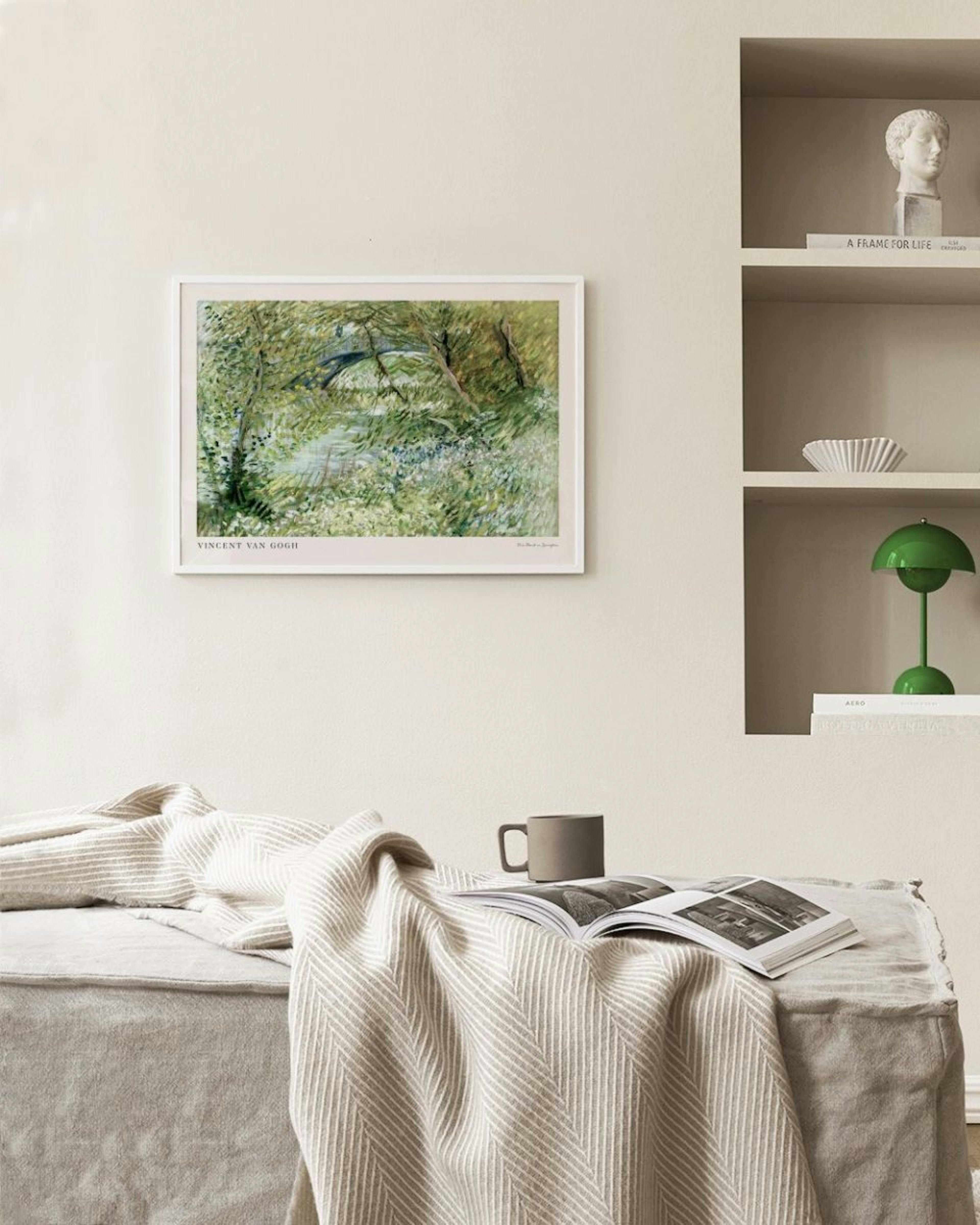 Van Gogh - River Bank in Springtime Landscape Print