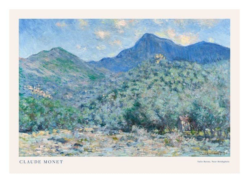 Monet - Valle Buona, Near Bordighera Landscape Print (30x40 cm)- Monet Posters
