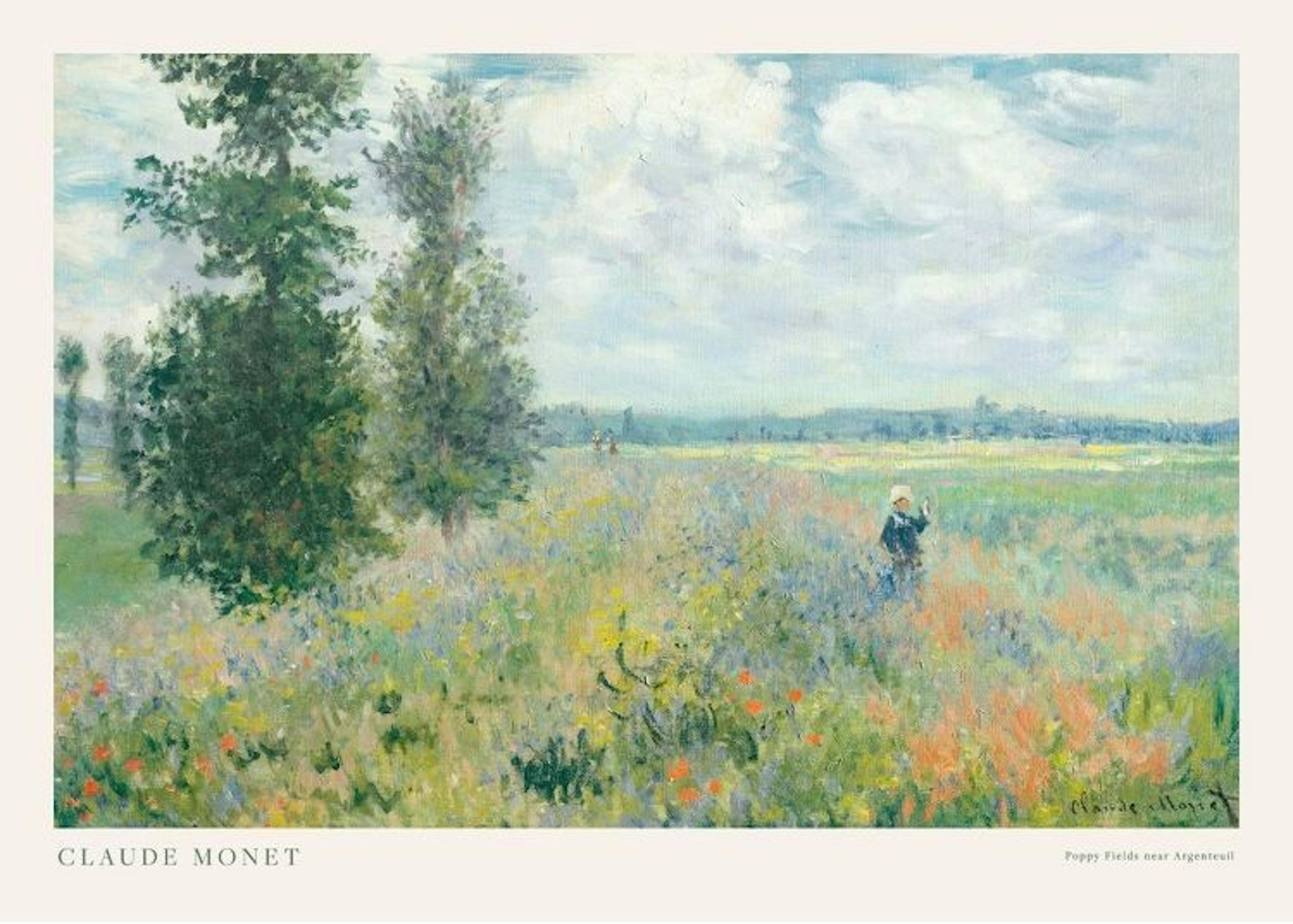 Monet - Poppy Fields Near Argenteuil Landscape Plakát 0