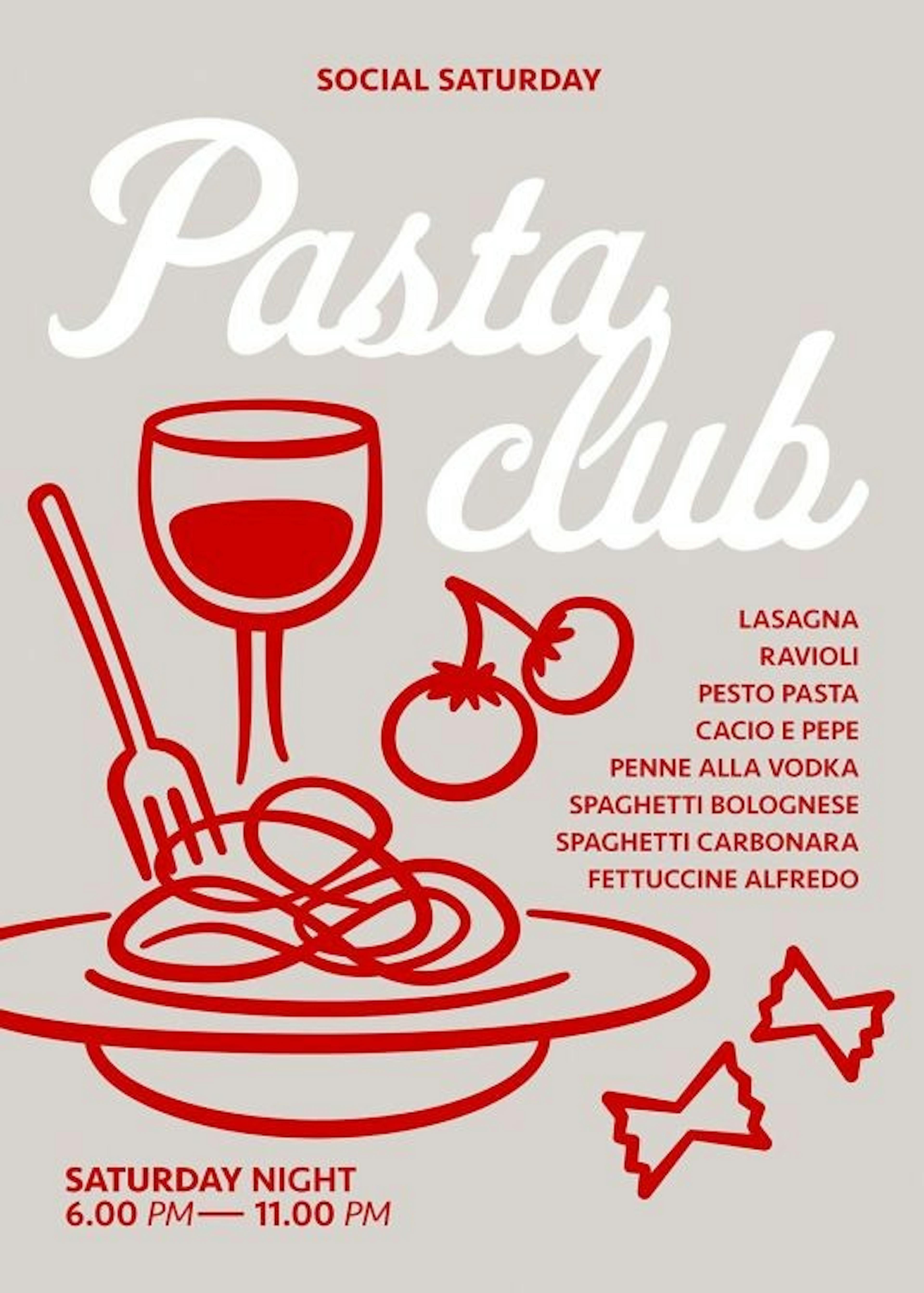 Pasta Club Juliste 0