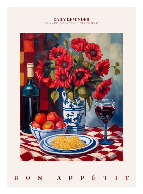 A Pleasant Dinner Poster (50x70 cm)- Cibo