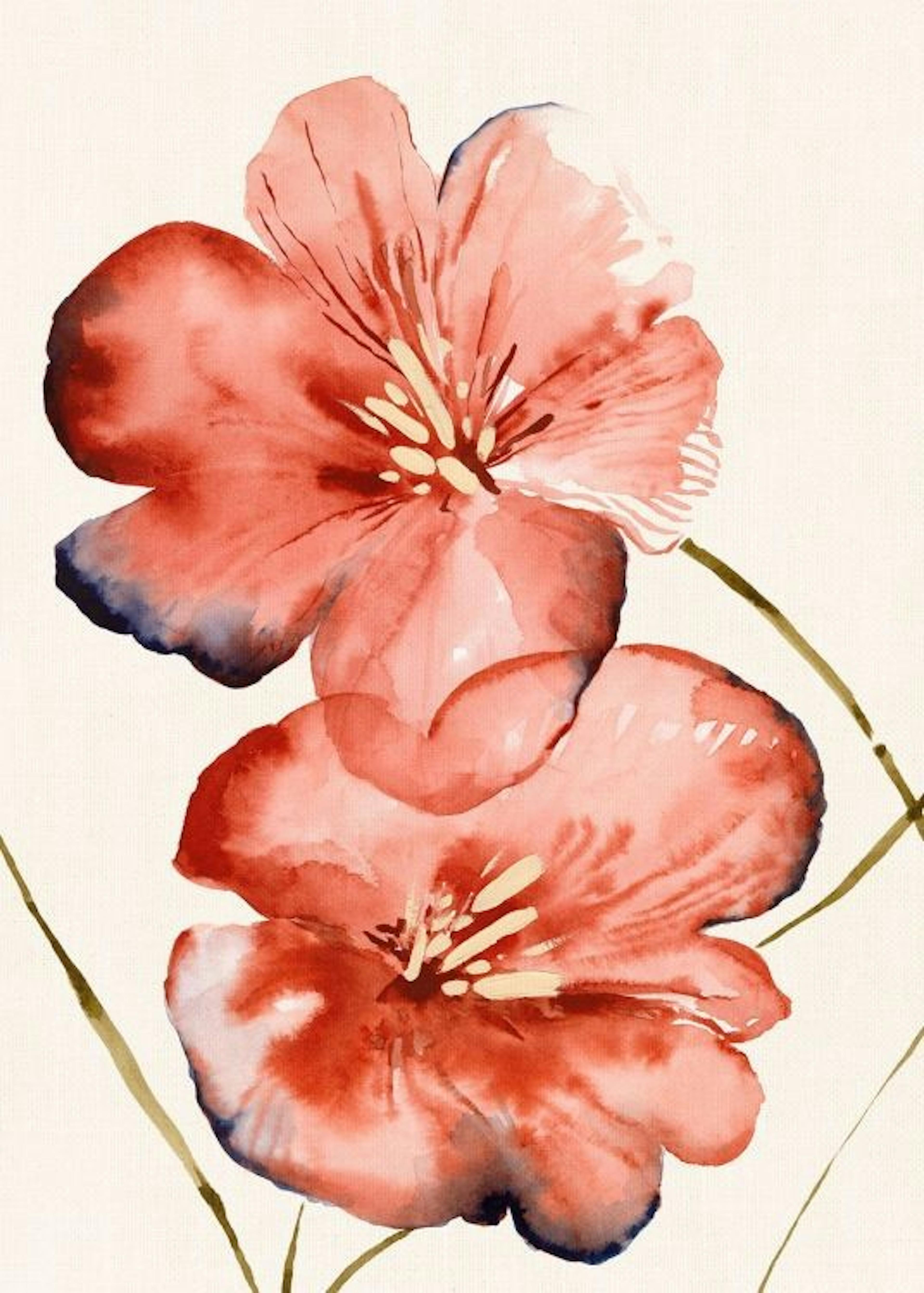 Soft Red Flowers Print