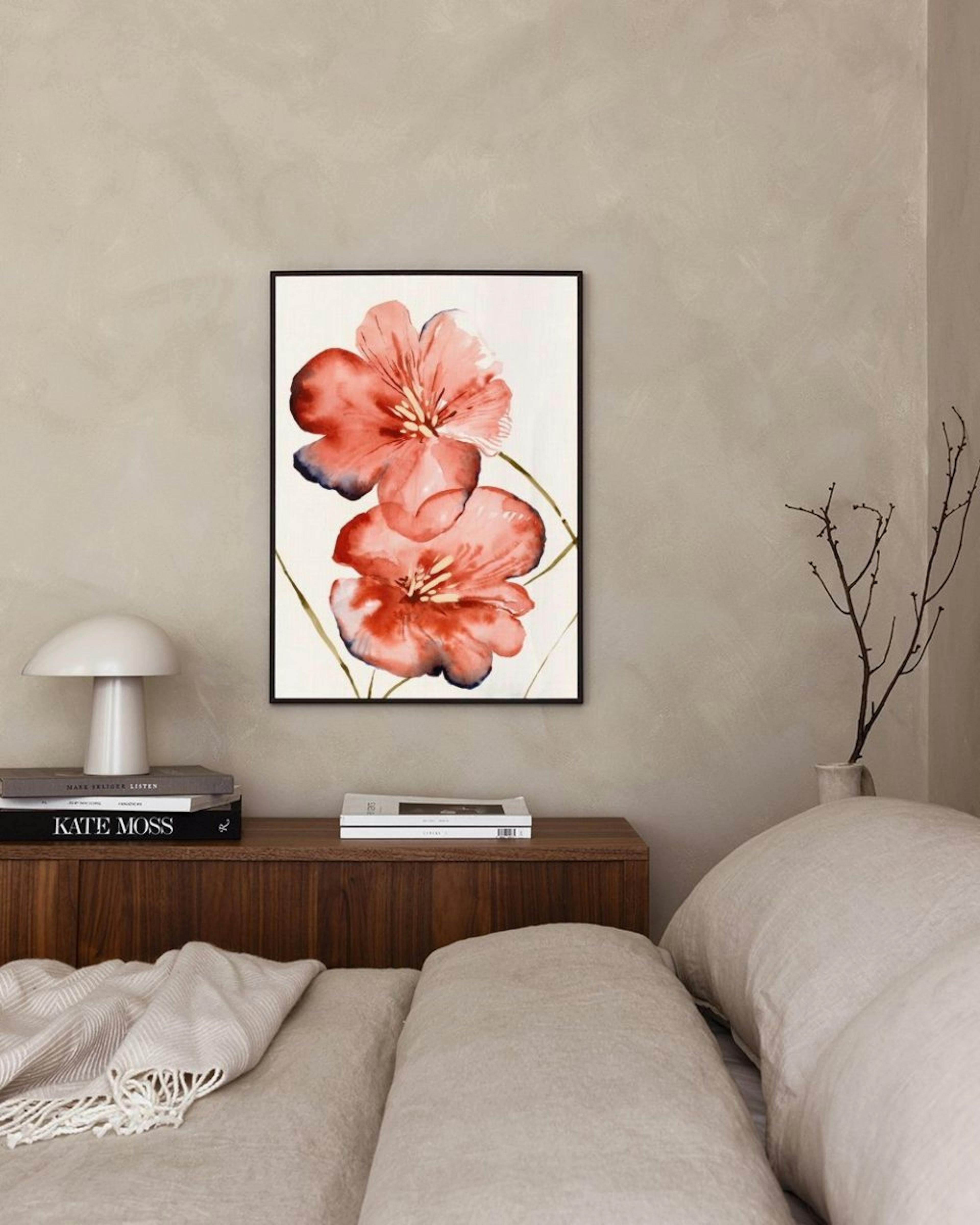 Soft Red Flowers Affiche