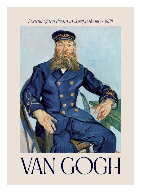 Van Gogh - Portrait of the Postman Joseph Roulin Plakat (30x40 cm)- Van Gogh Plakat