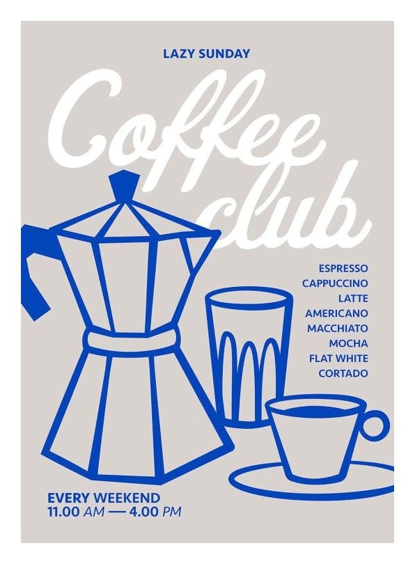 Prints - Coffee Club Print (50x70 cm) - Tea and coffee posters