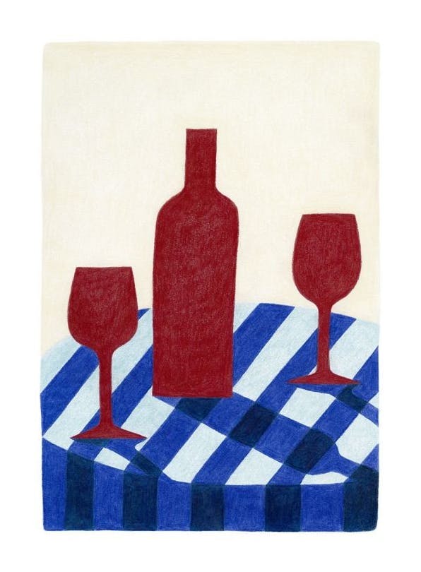 Prints - Red Wine for Two Print (30x40 cm) - Wine and cocktails posters