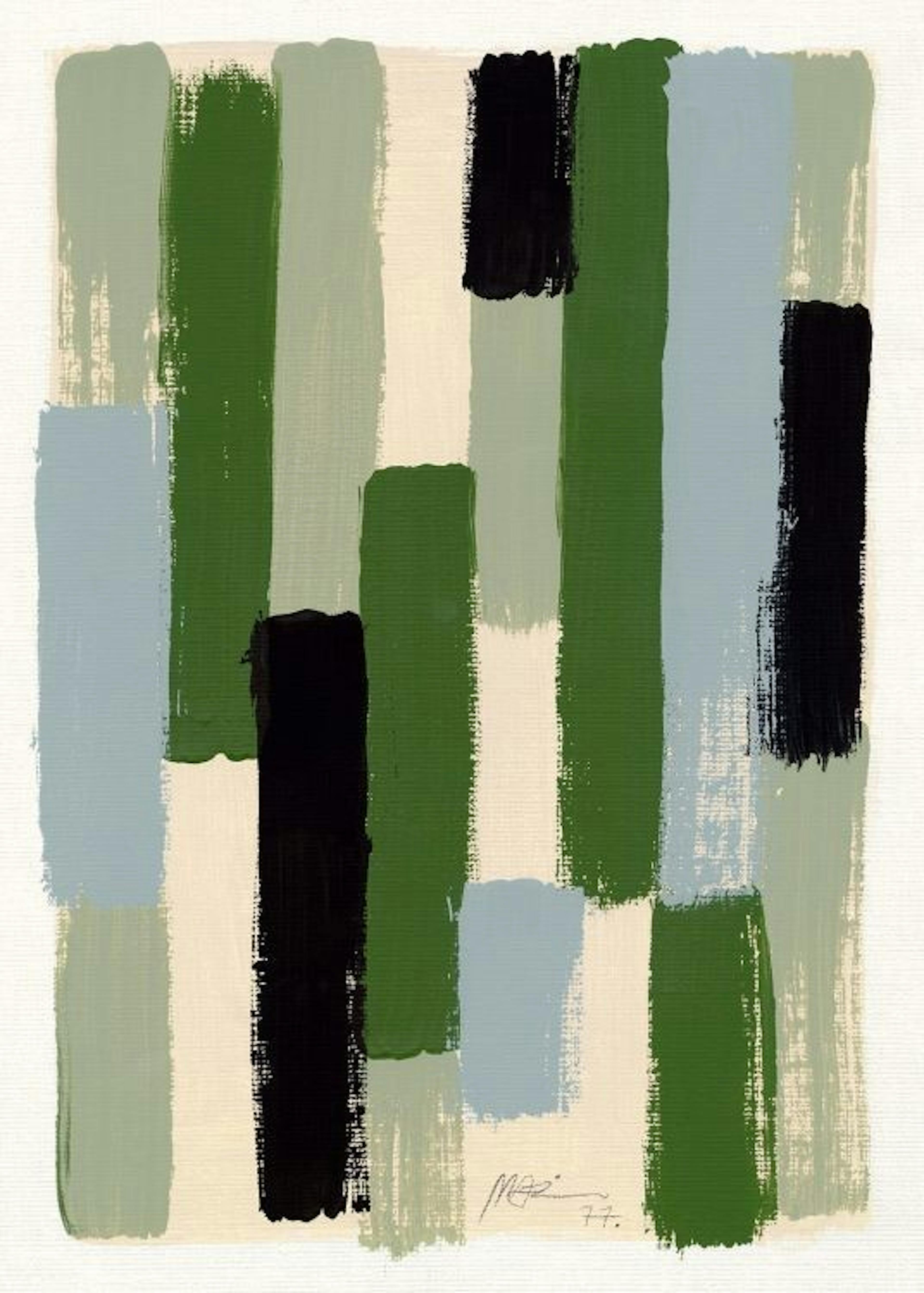 Green Brush Strokes Poster 0