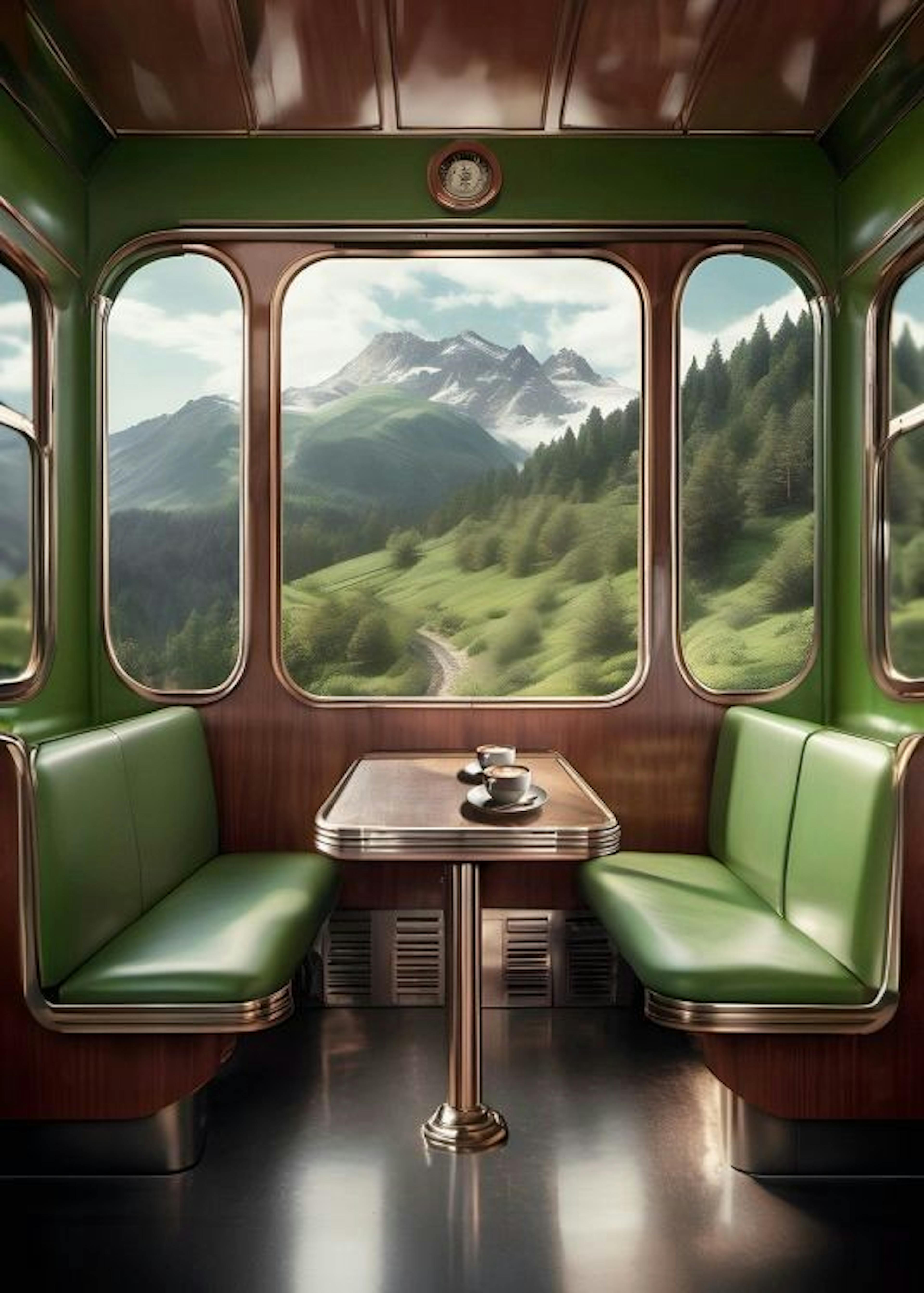 Retro Train View Affiche 0