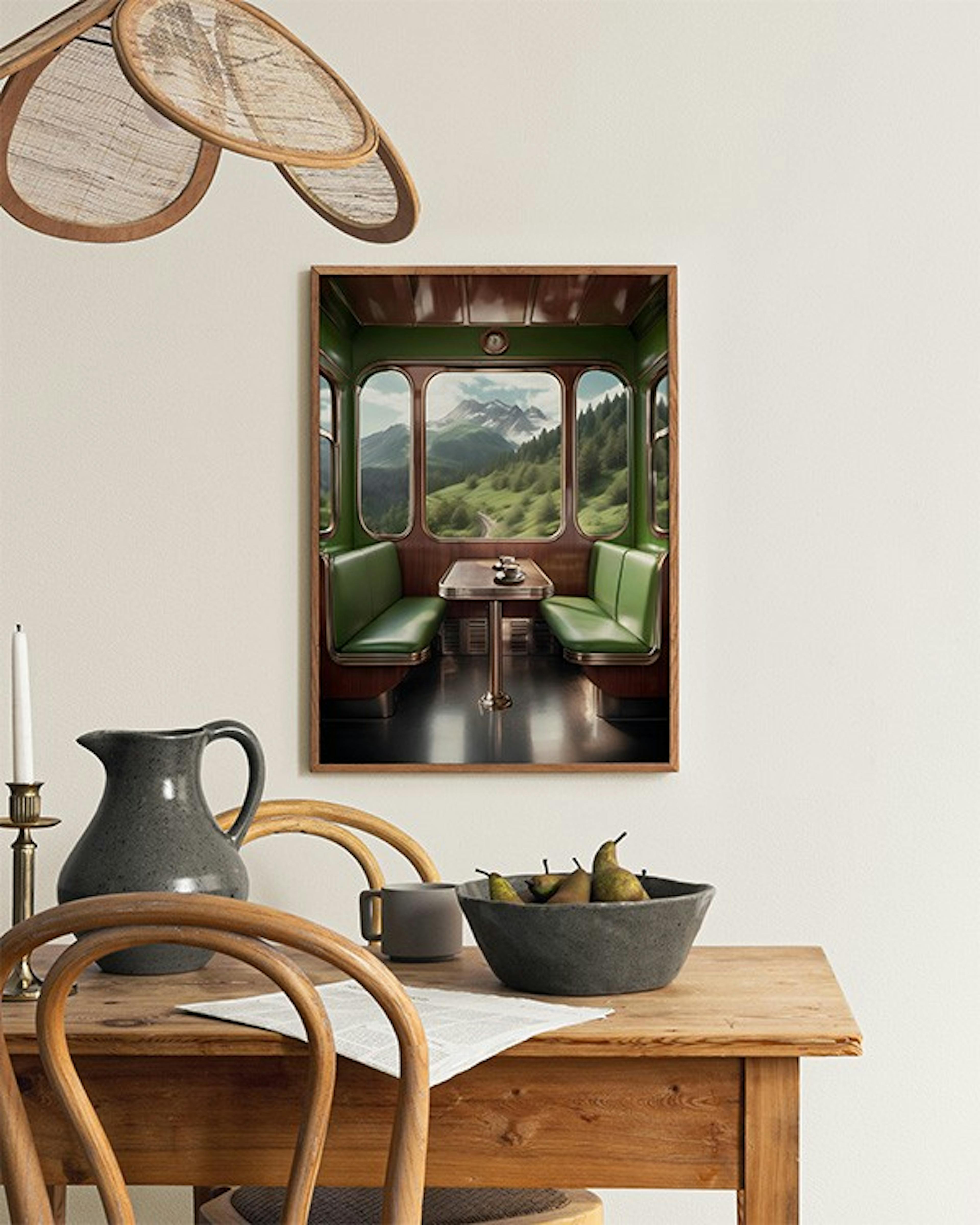 Retro Train View Poster