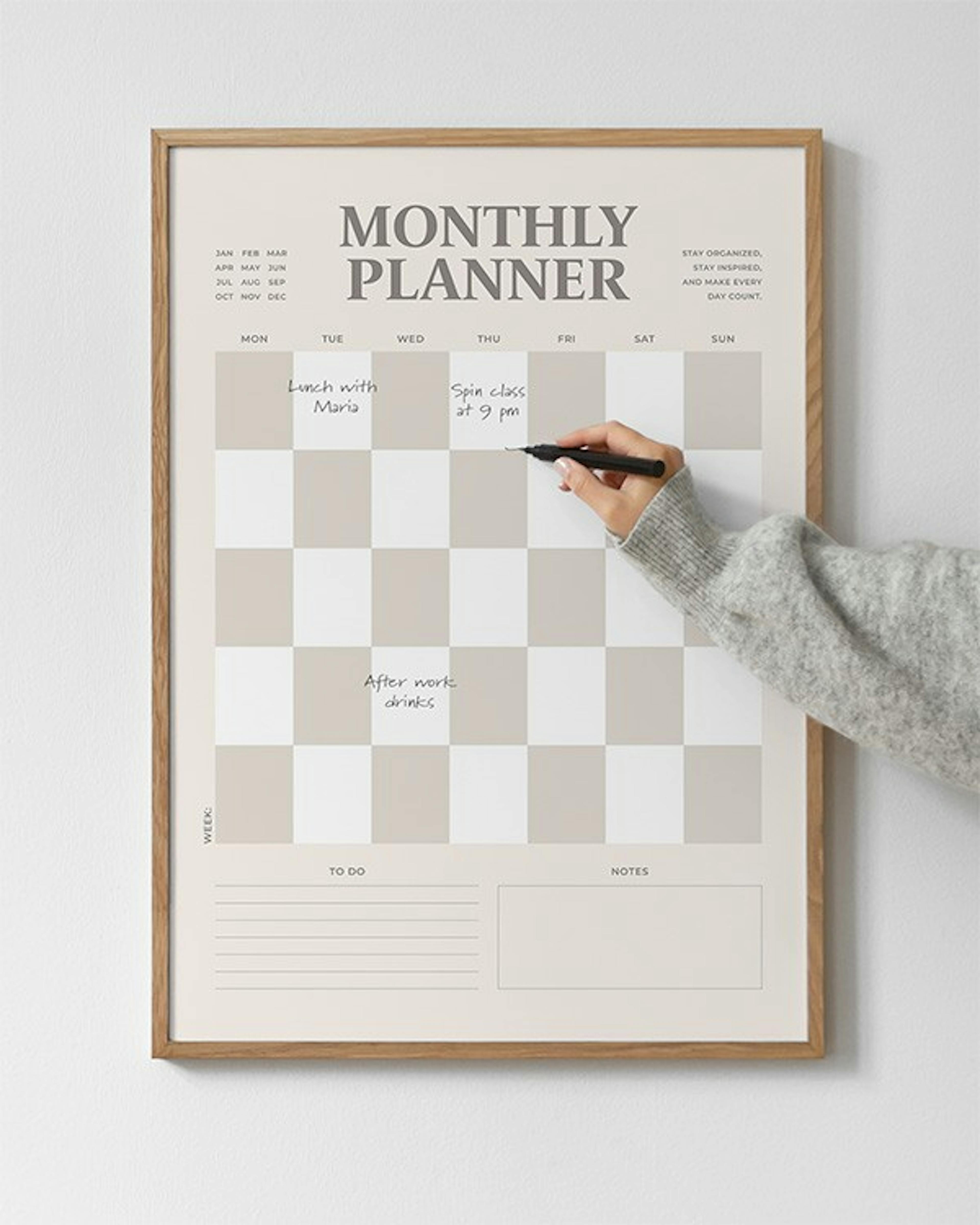 Monthly Planner Checkered Plagát 0