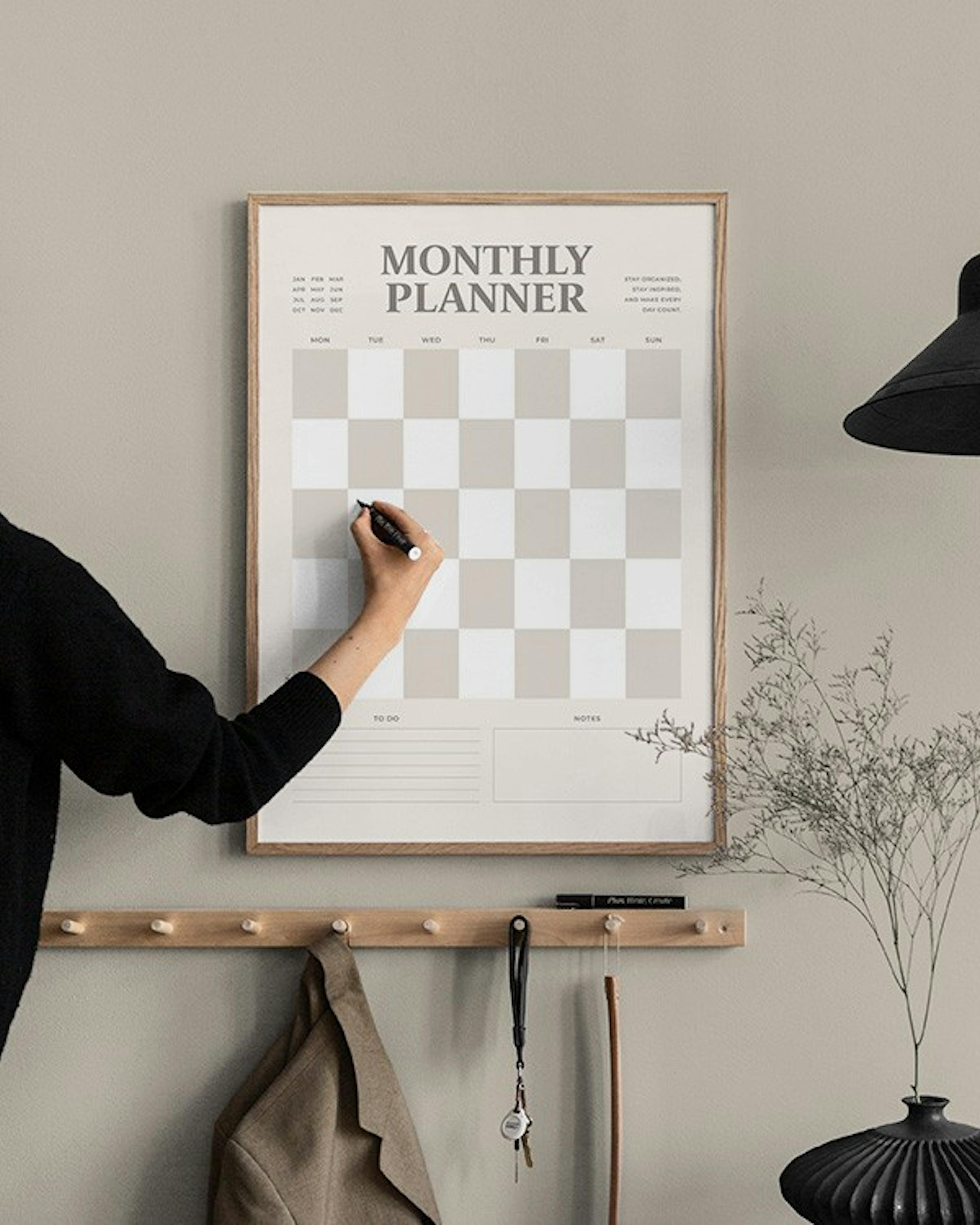 Monthly Planner Checkered Print