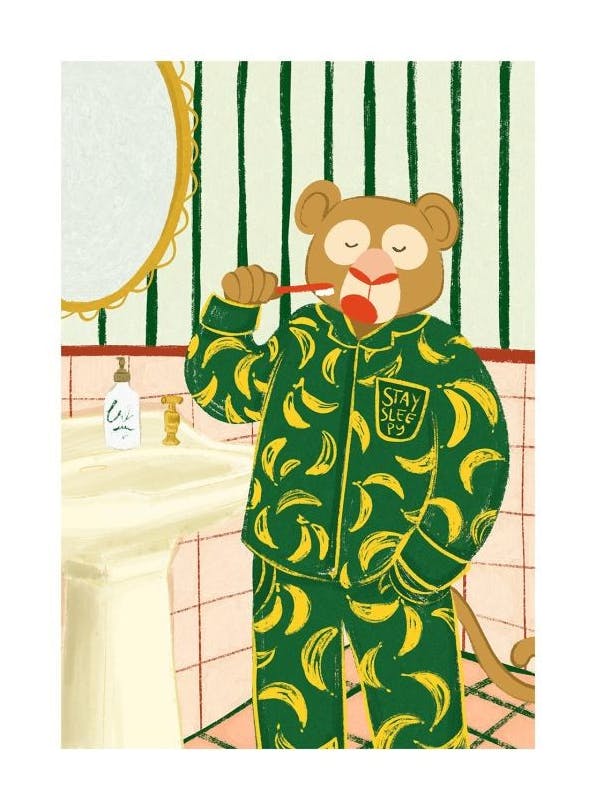 Stay Sleepy Affiche (21x30 cm) - Animaux illustrés