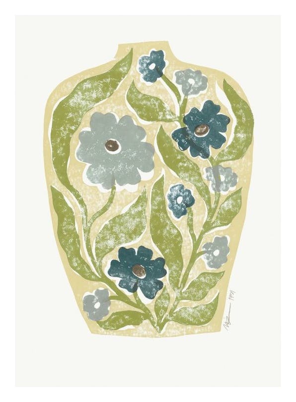 Linocut Vase Poster (30x40 cm)
